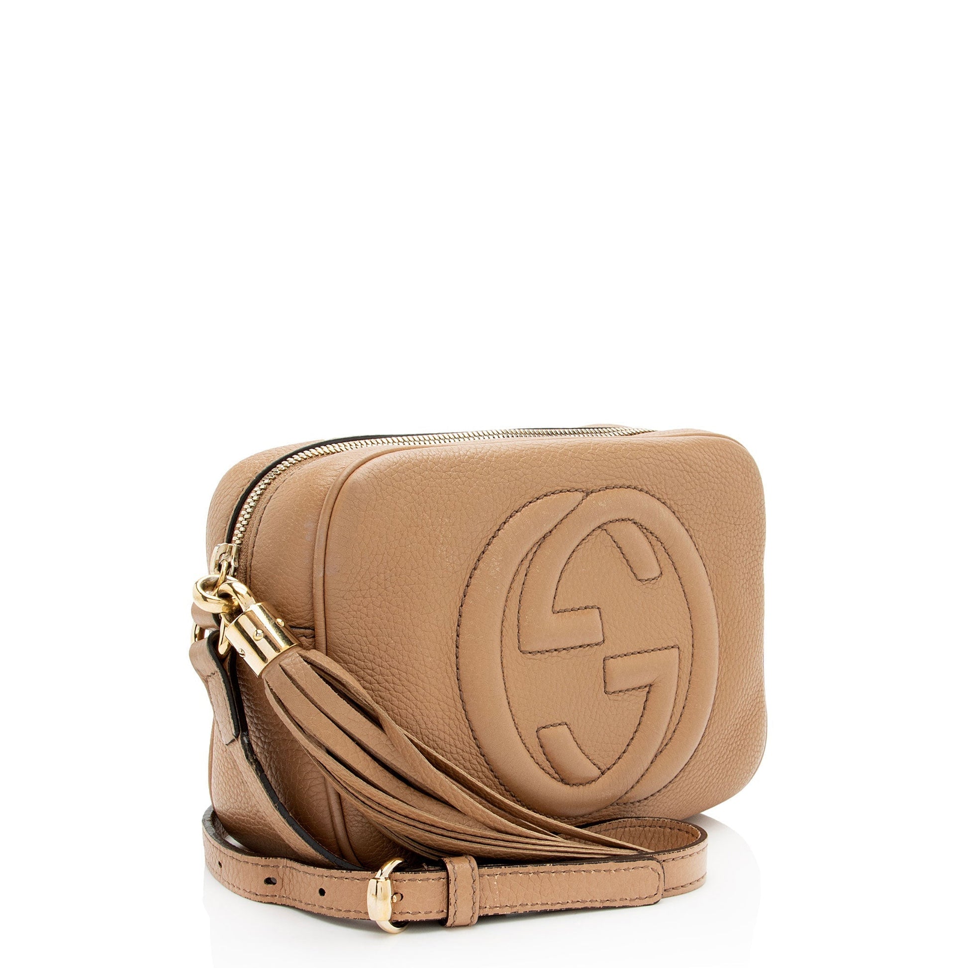 Gucci Soho Disco Leather Beige Crossbody Bag Bag 11