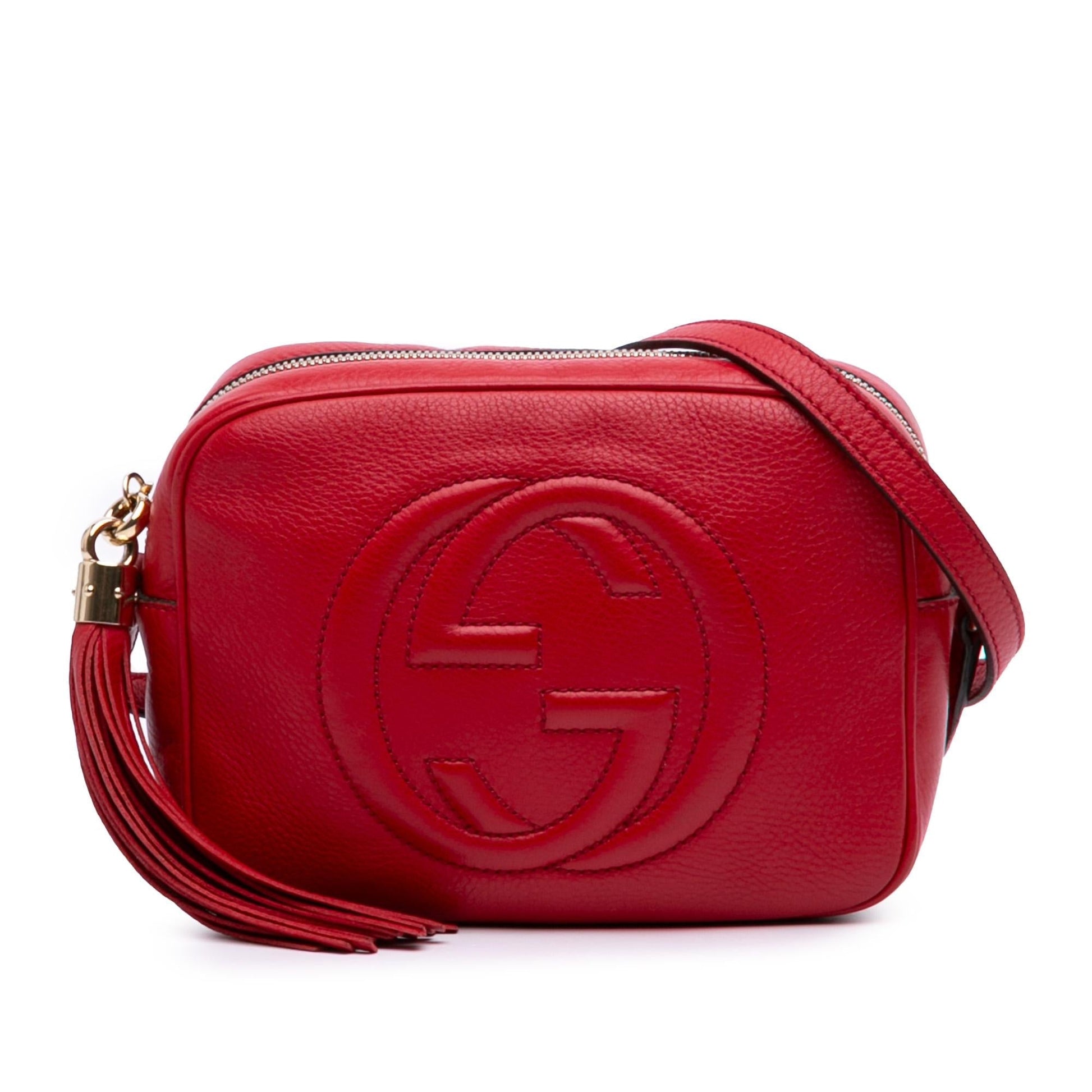 Gucci Soho Disco Leather Calf Red Crossbody Bag