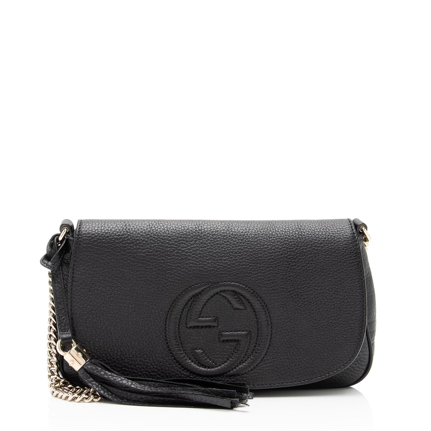 Gucci Soho SHF-toSbyd Leather Black Flap Crossbody Bag