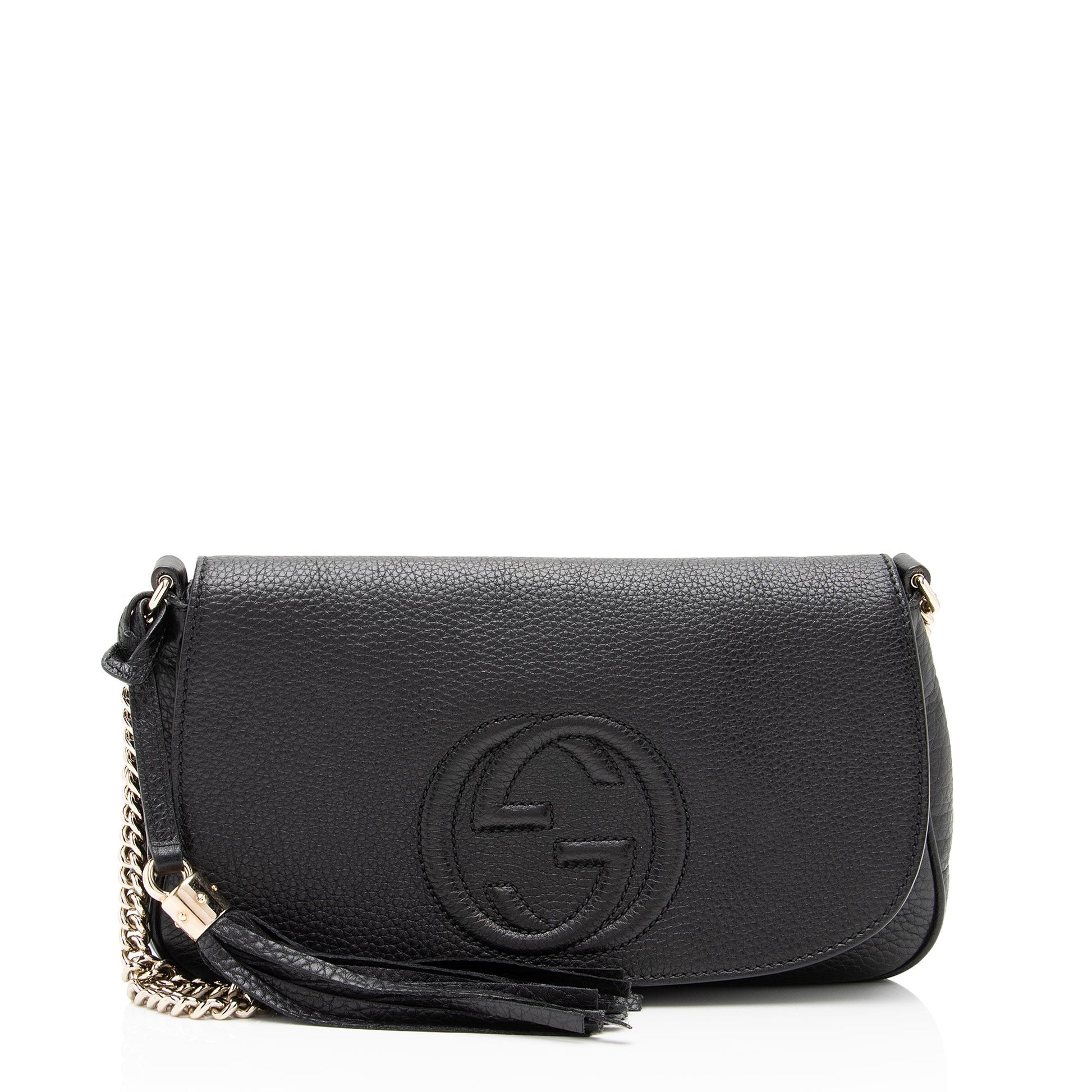 Gucci Soho SHF-toSbyd Leather Black Flap Crossbody Bag
