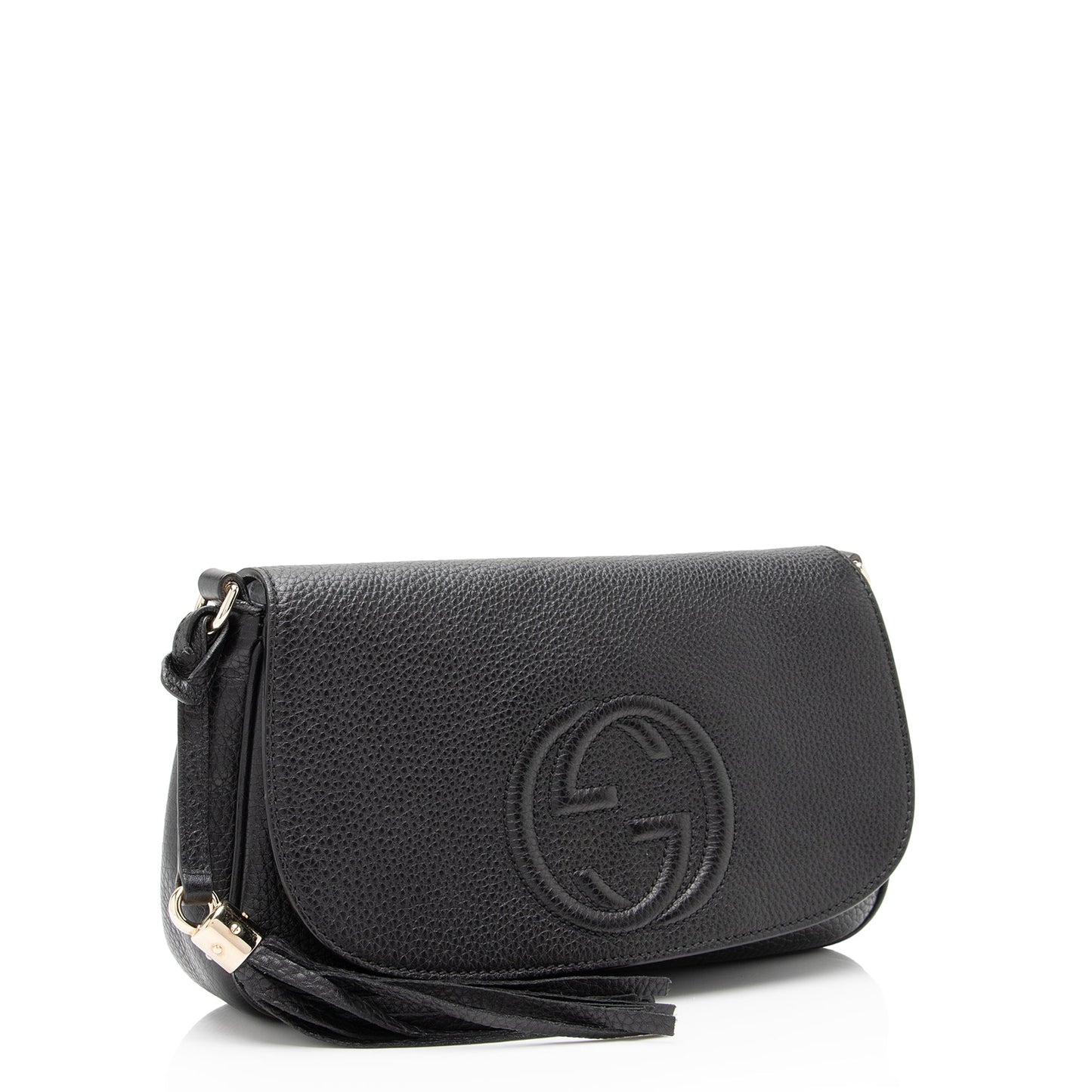Gucci Soho SHF-toSbyd Leather Black Flap Crossbody Bag
