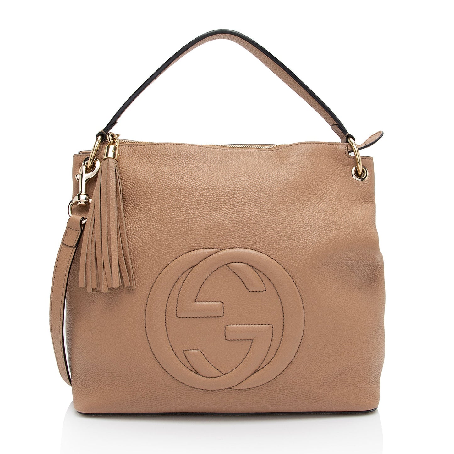 Gucci Soho Convertible SHF-94bctP Leather Beige Large Shoulder Bag