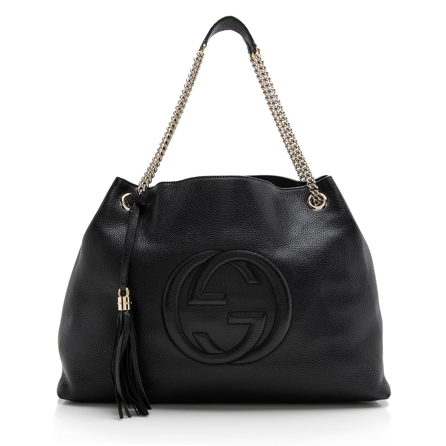 Gucci Soho SHF Leather Black Large Shoulder Bag Bag Shf