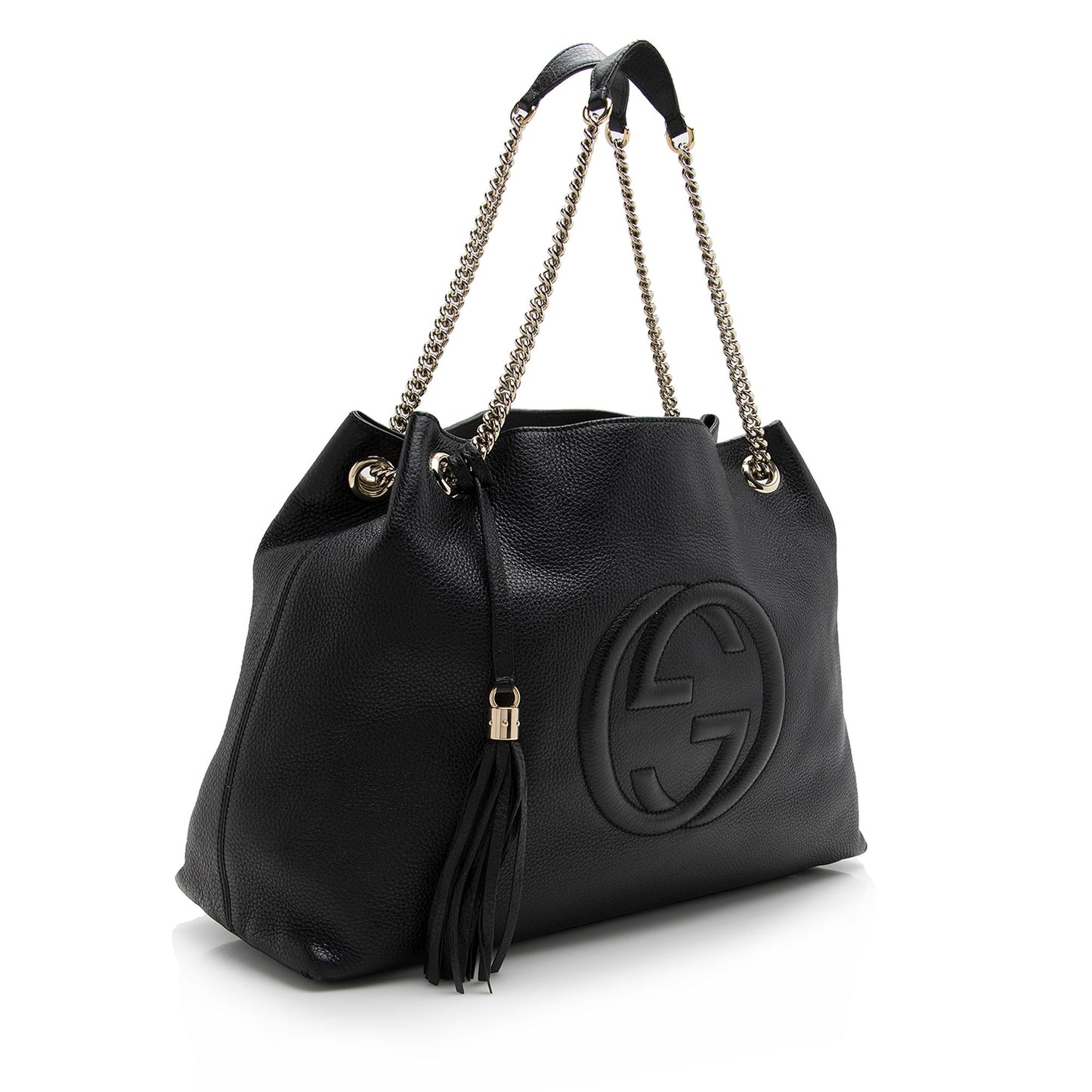 Gucci Soho SHF Leather Black Large Shoulder Bag Bag Shf