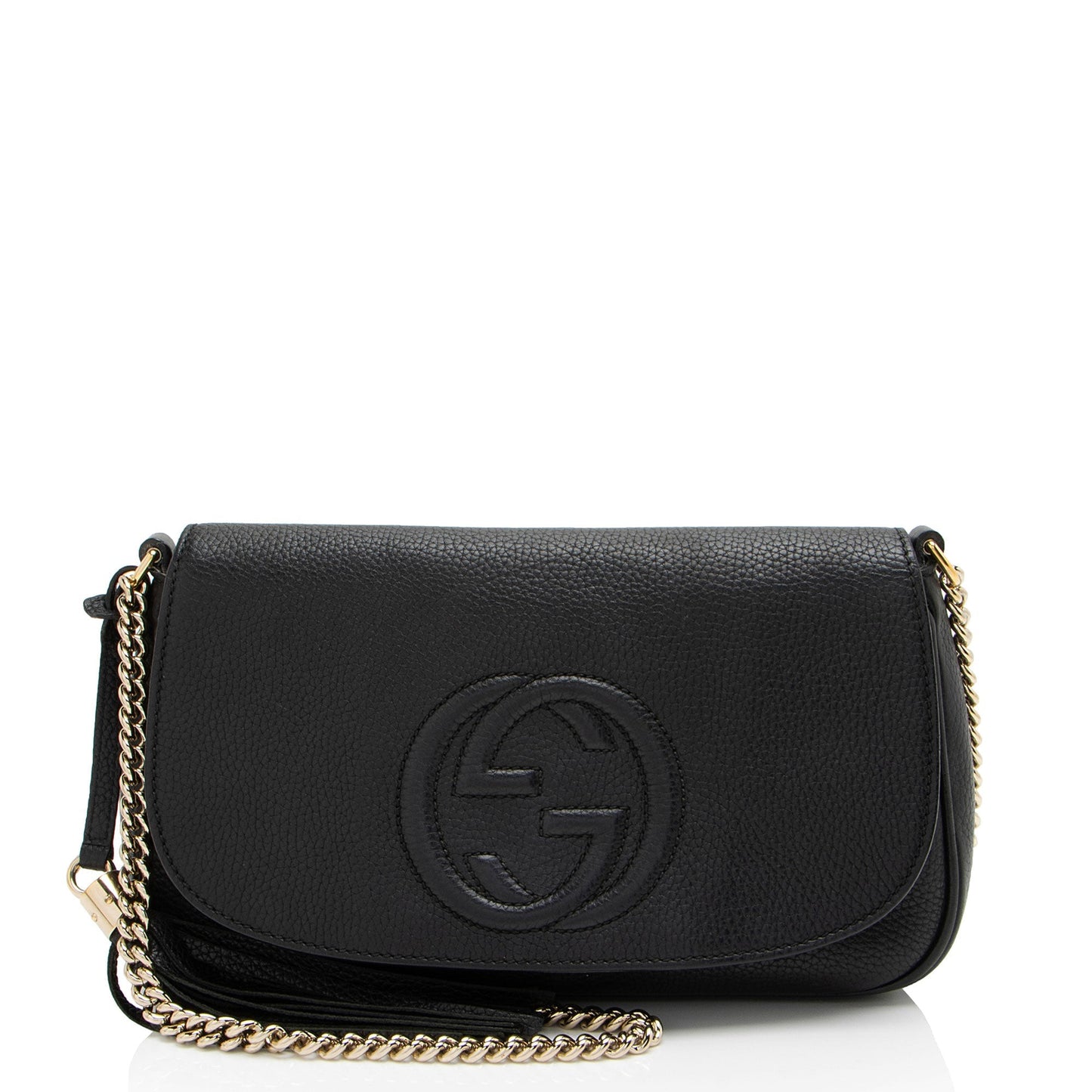 Gucci Soho SHF-h90S5H Leather Black Medium Flap Crossbody Bag