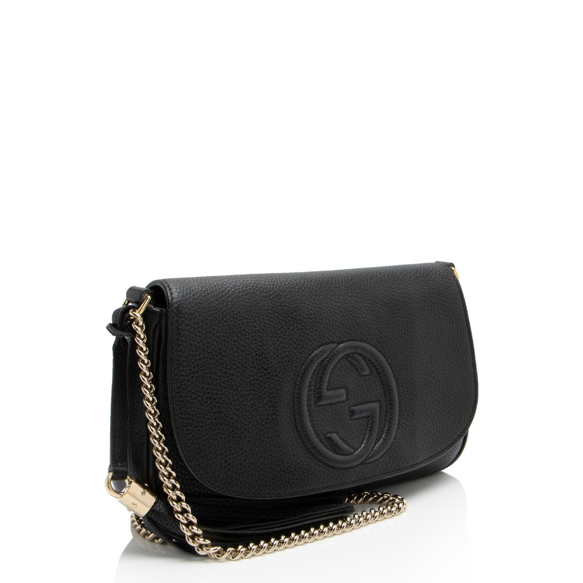 Gucci Soho SHF-h90S5H Leather Black Medium Flap Crossbody Bag