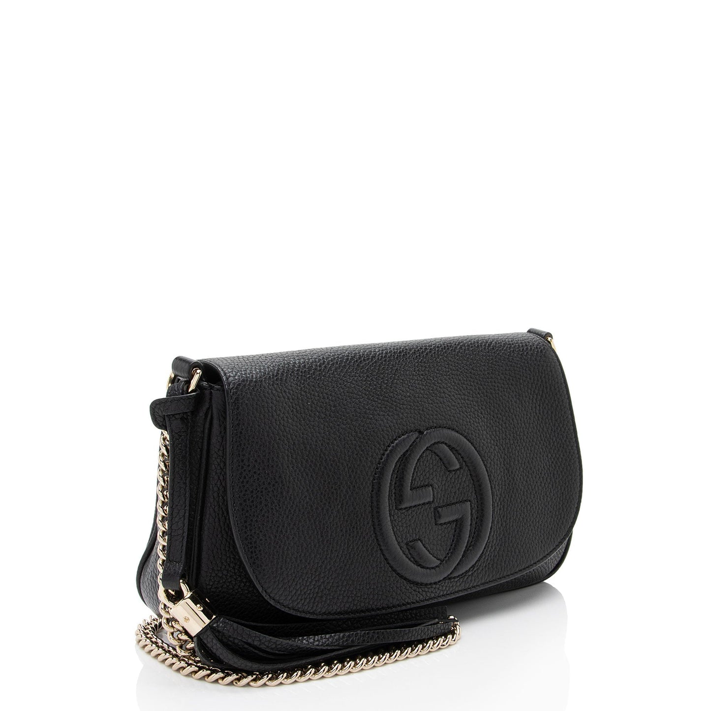 Gucci Soho Leather Black Medium Flap Crossbody Bag