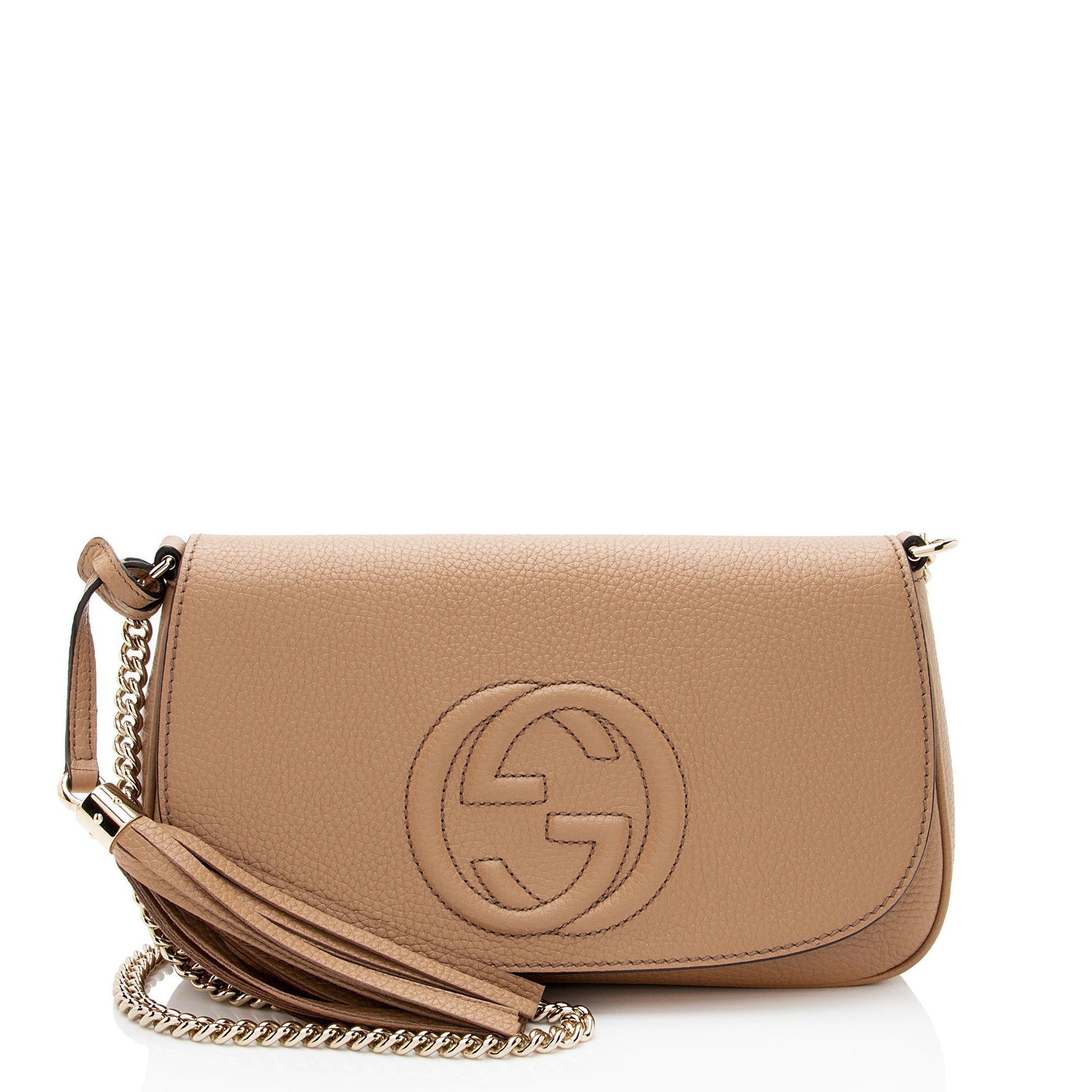 Gucci Soho Leather Brown Medium Flap Crossbody Bag