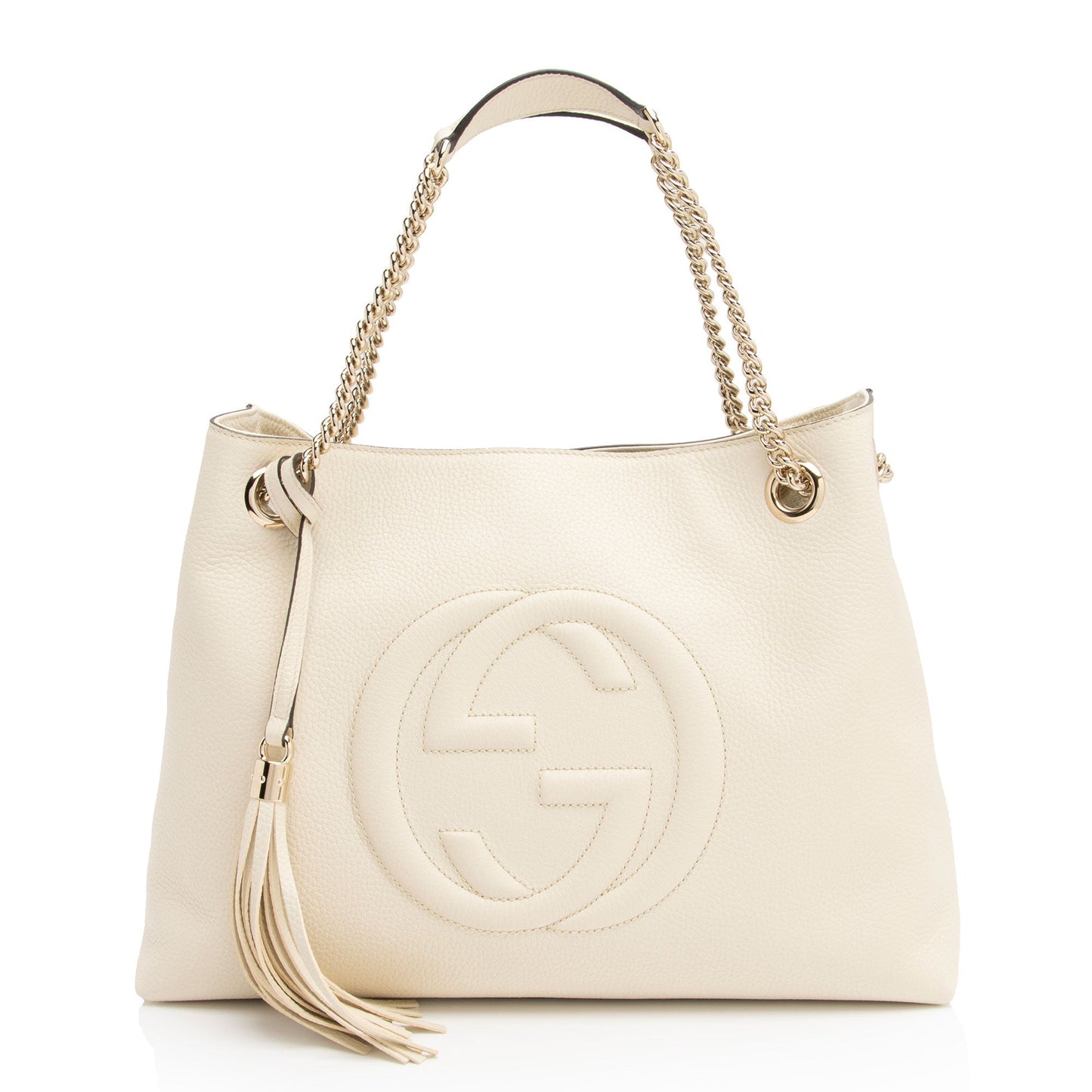 Gucci Soho SHF-vxF1hq Leather White Medium Shoulder Bag