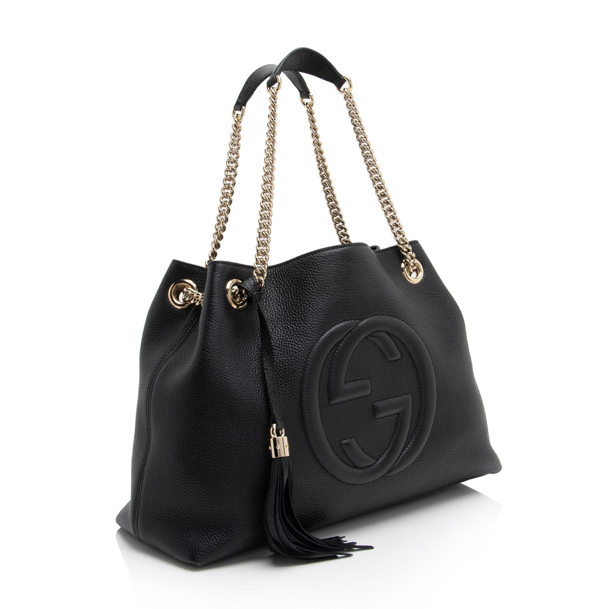 Gucci Soho SHF-KnYFB1 Leather Black Medium Shoulder Bag