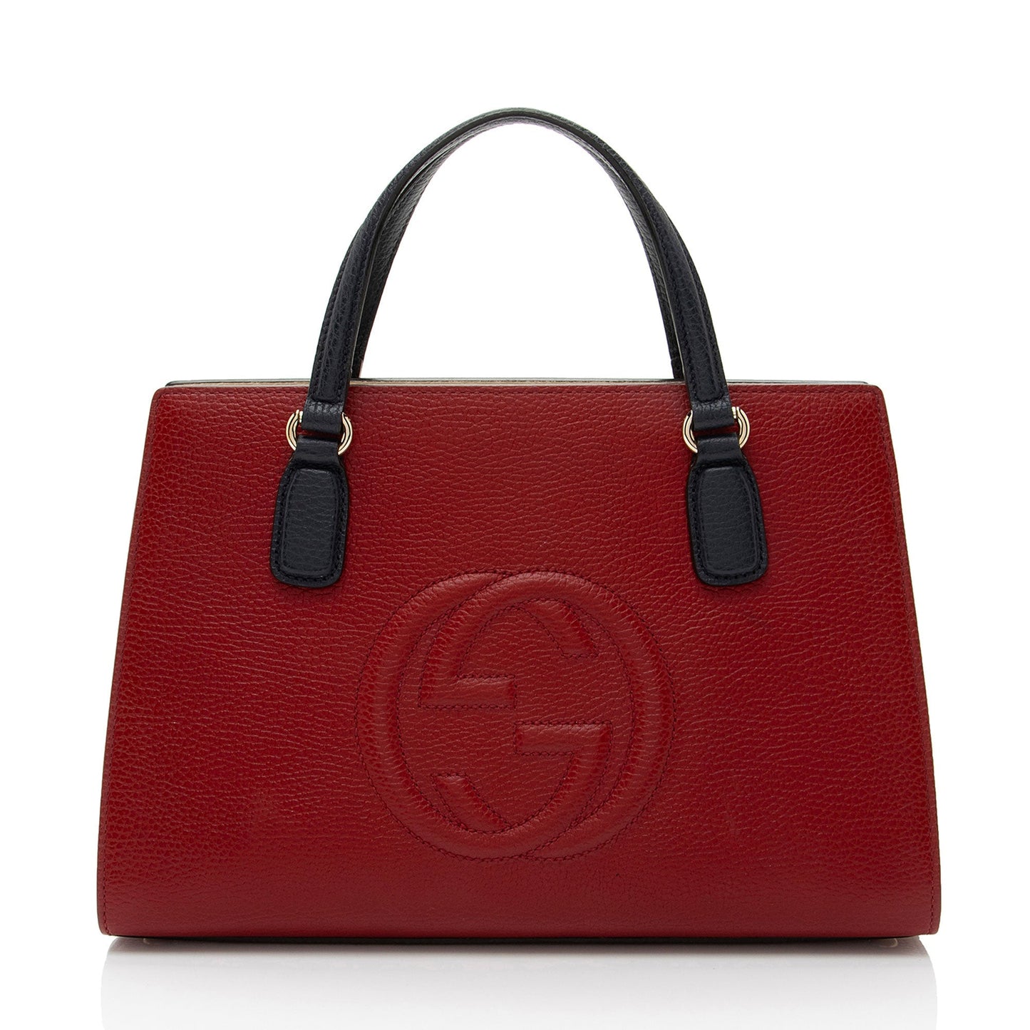 Gucci Soho Leather White Blue Red Satchel Bag