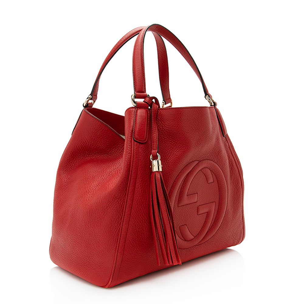 Gucci Soho SHF Leather Red Medium Tote Bag