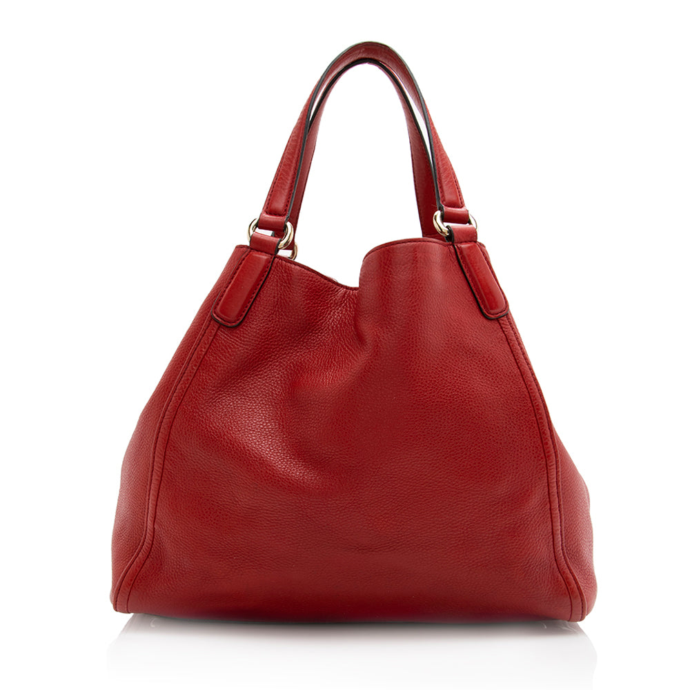 Gucci Soho SHF Leather Red Medium Tote Bag Tote Shf