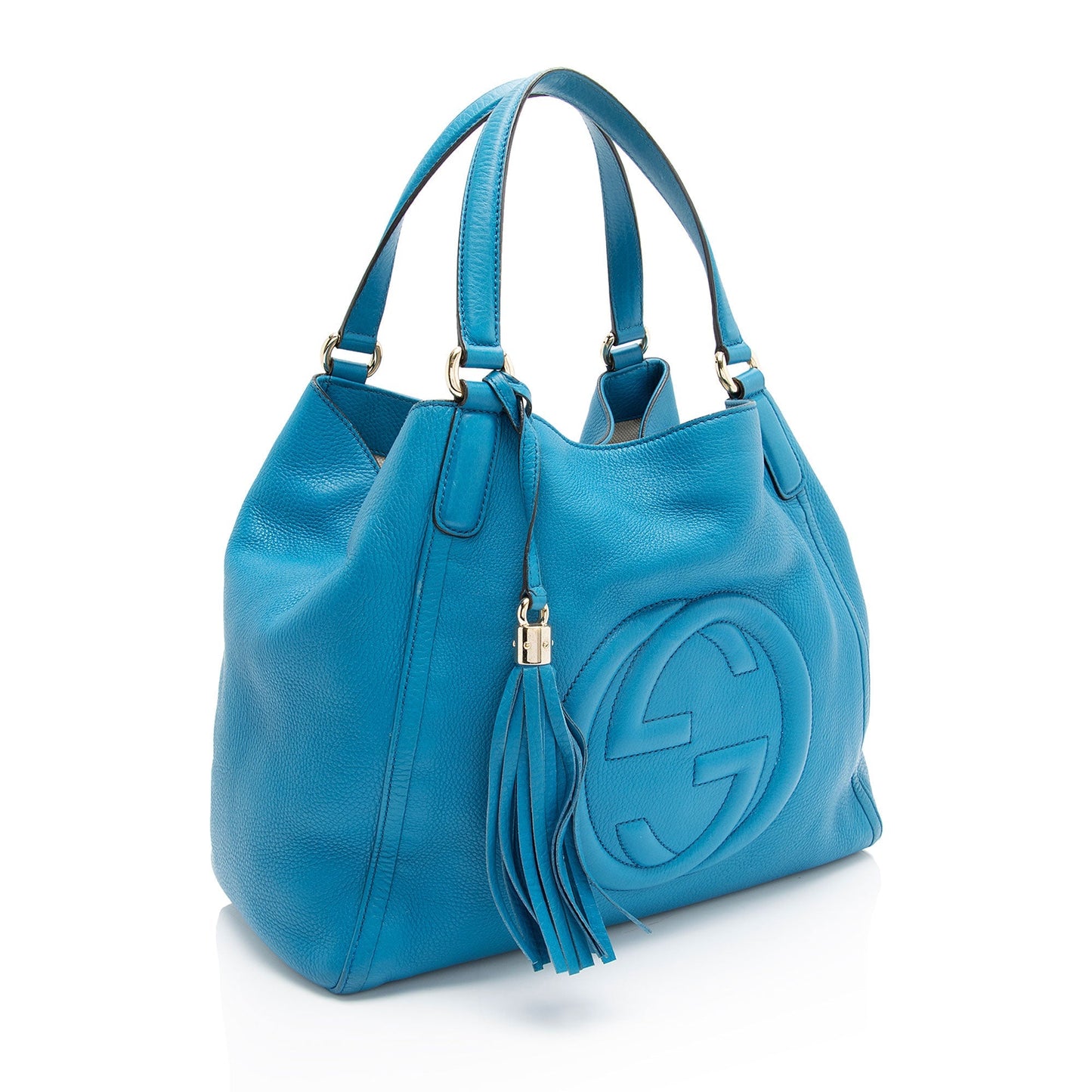 Gucci Soho SHF-u27fqE Leather Blue Medium Tote Bag