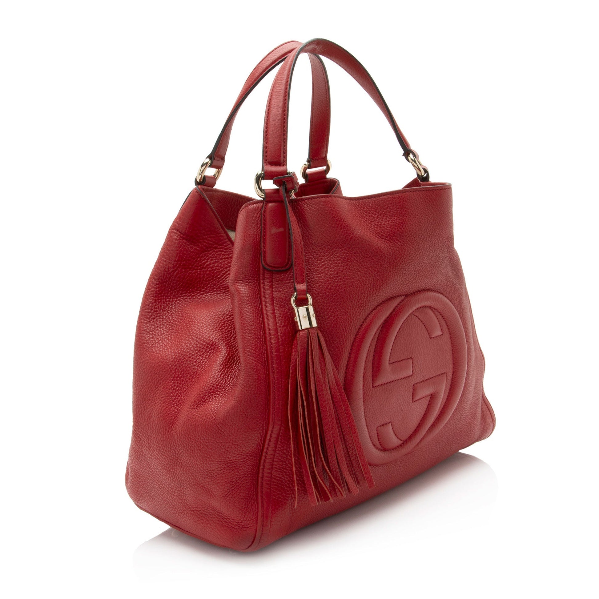 Gucci Soho SHF-hElGf2 Leather Red Medium Tote Bag