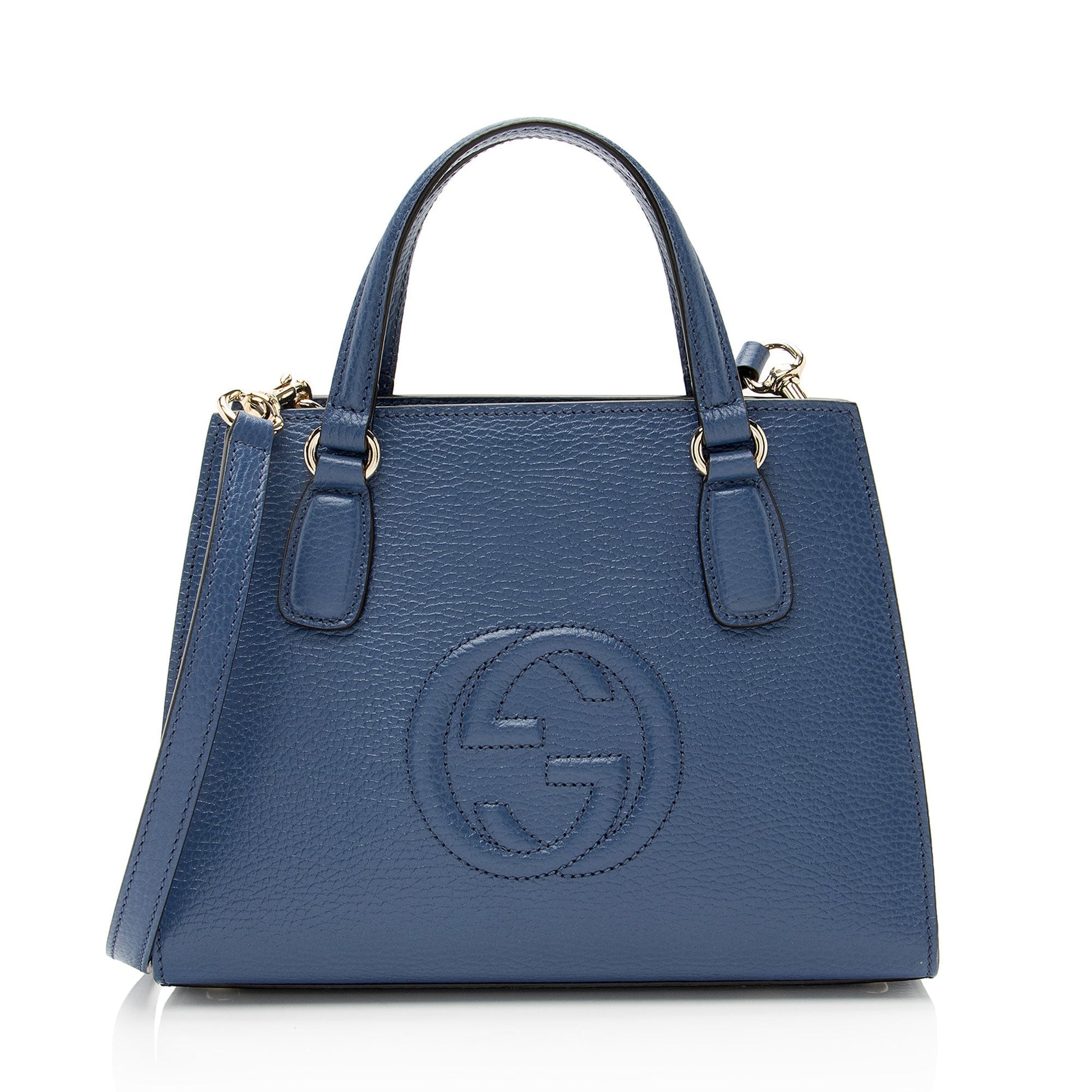 Gucci Soho Leather Blue Small Satchel Bag