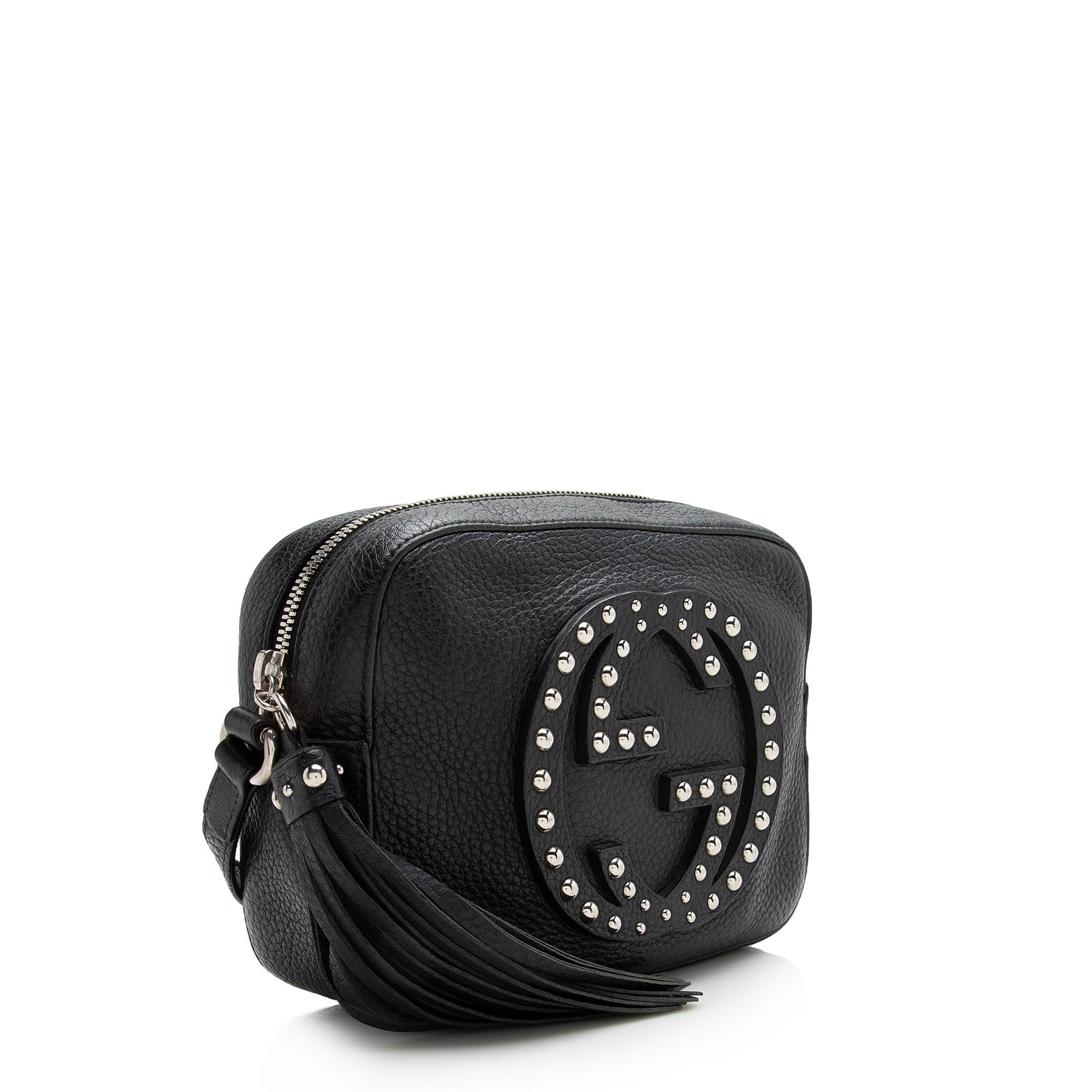 Gucci Soho Studded Disco SHF Leather Black Crossbody Bag