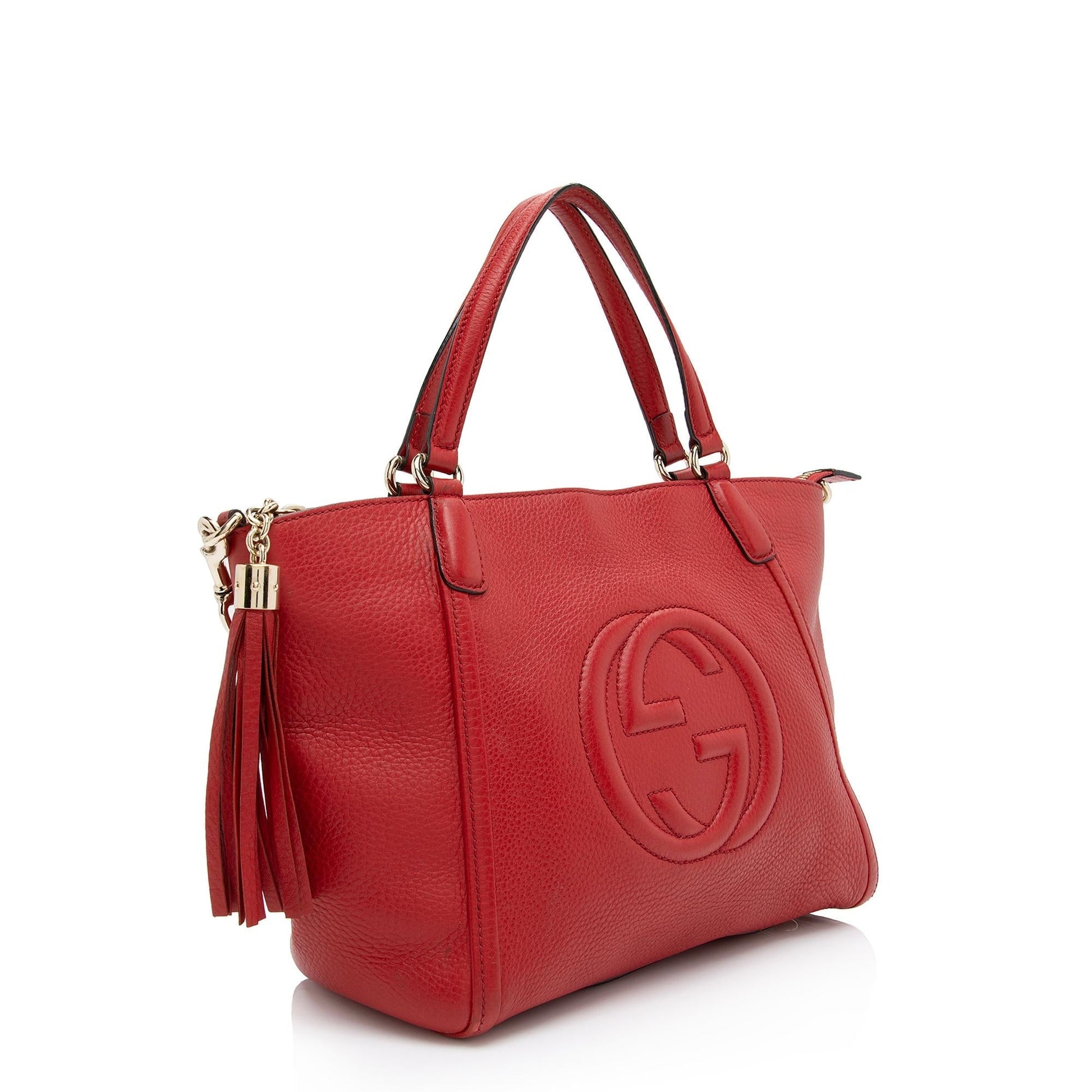 Gucci Soho SHF-CYGxPH Leather Red Top Handle Tote Bag