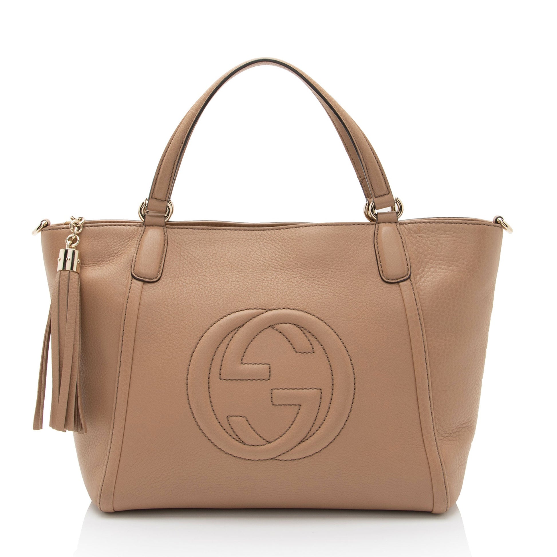 Gucci Soho SHF-eGmC43 Leather Beige Top Handle Tote Bag