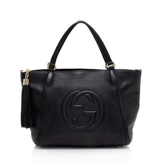 Gucci Soho SHF-LCyvXT Leather Black Top Handle Tote Bag