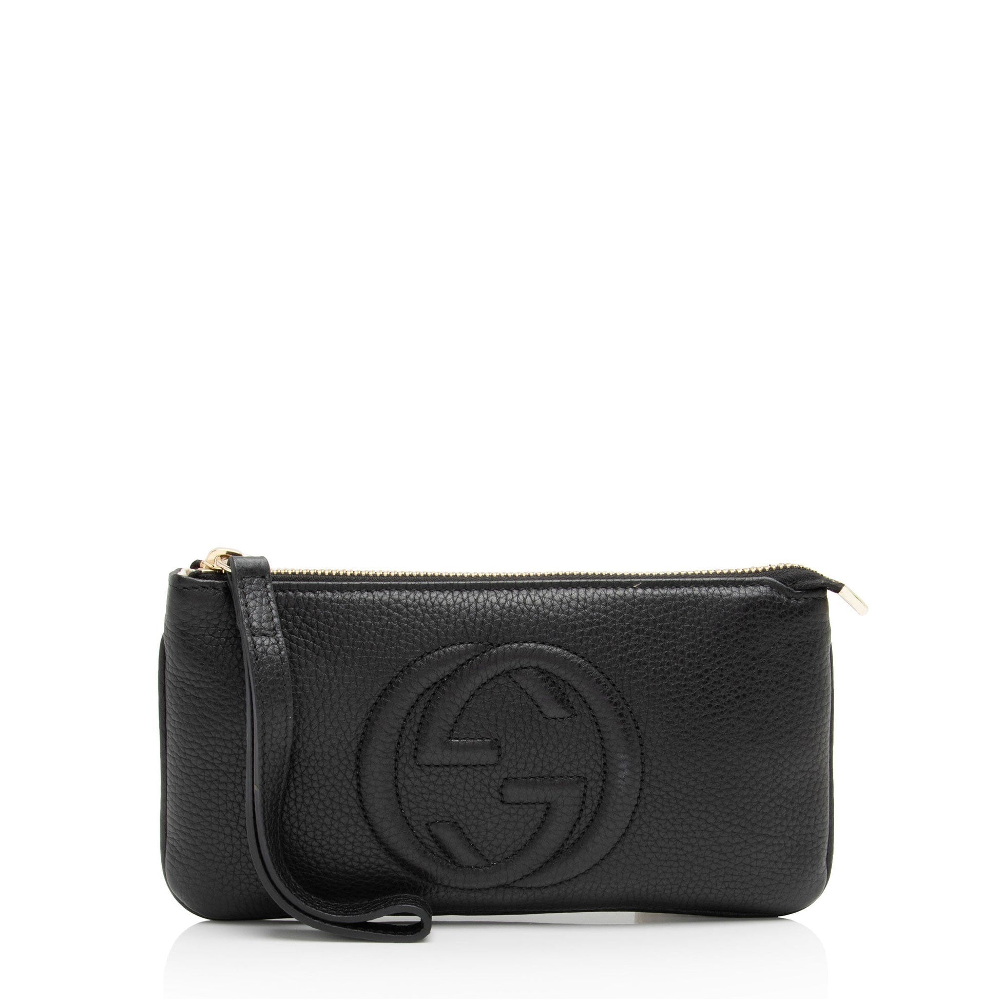 Gucci Soho Wristlet SHF-tCQd7D Leather Black Handbag