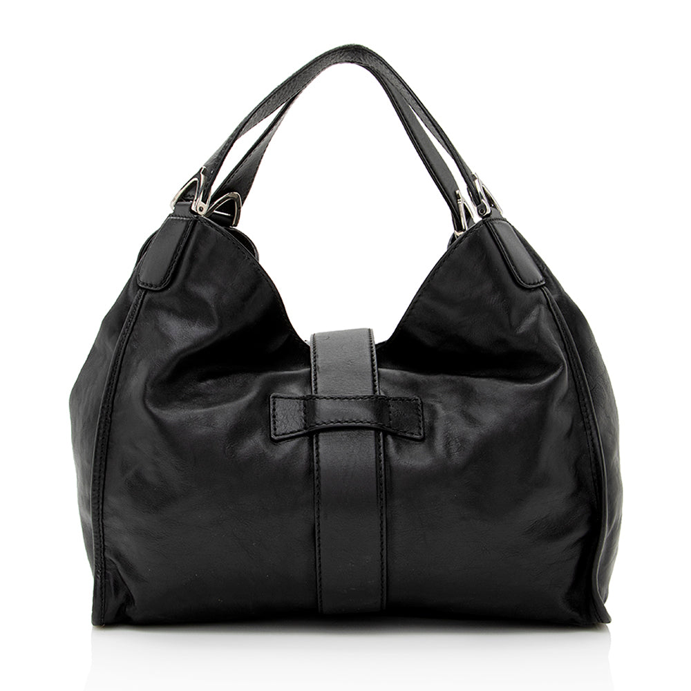Gucci Stirrup SHF Leather Black Tote Bag