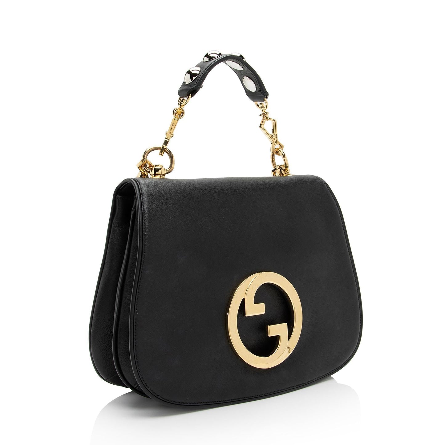 Gucci Studded Blondie Top Handle SHF-R9Ze9C Leather Nylon Black Medium Crossbody Bag