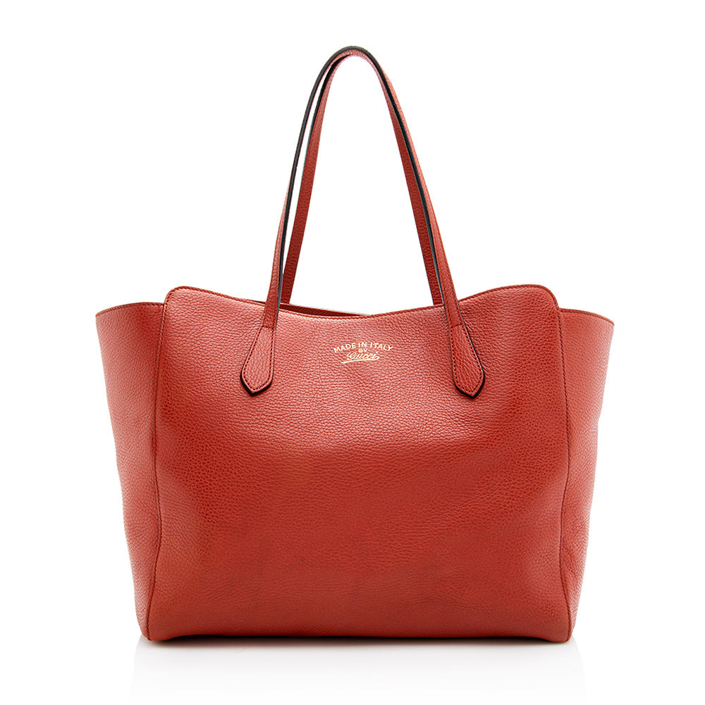 Gucci Swing SHF Leather Red Medium Tote Bag
