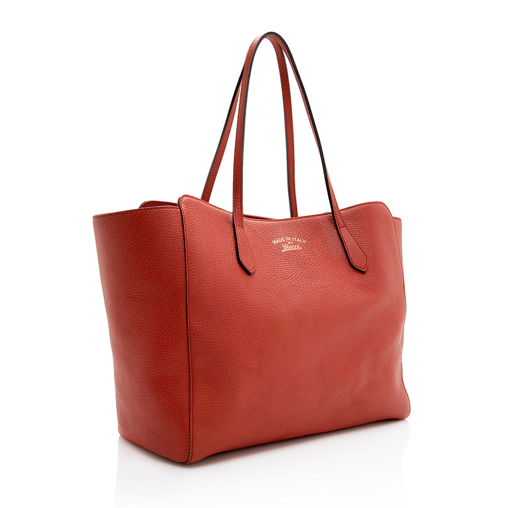 Gucci Swing SHF Leather Red Medium Tote Bag