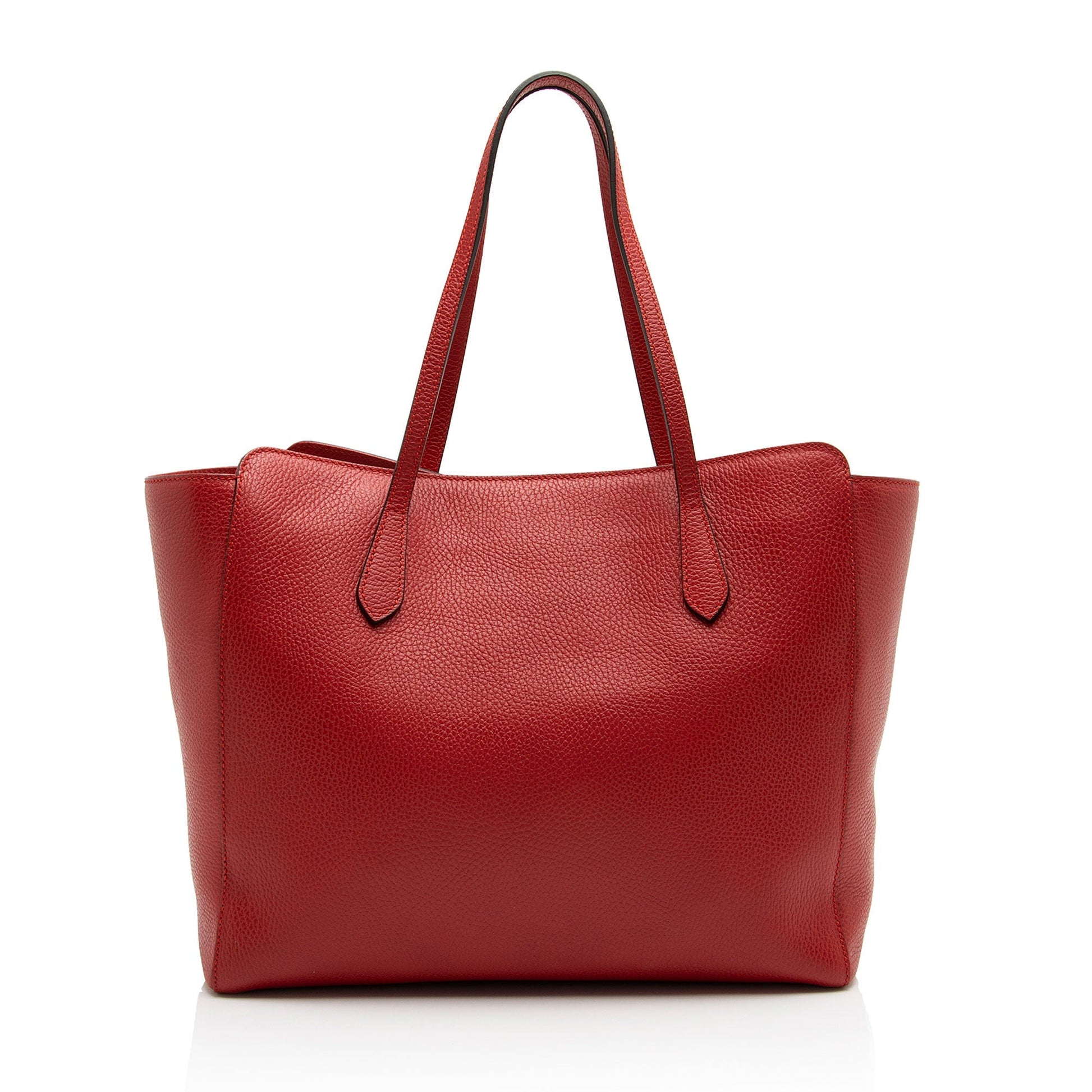 Gucci Swing SHF-uFCCUq Leather Red Medium Tote Bag