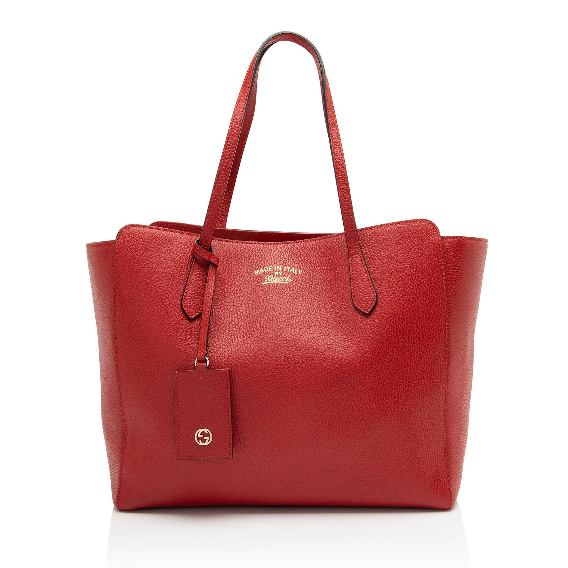 Gucci Swing SHF-uFCCUq Leather Red Medium Tote Bag