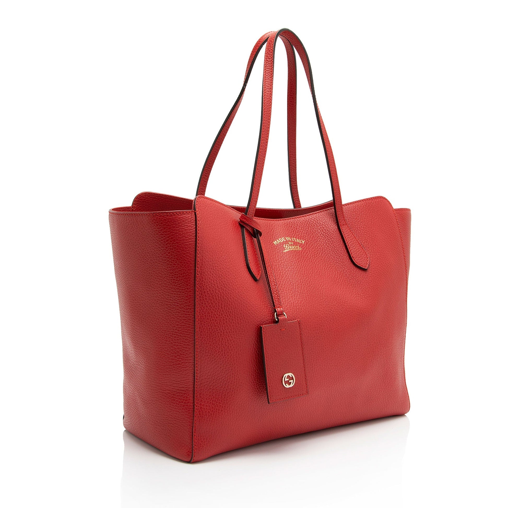 Gucci Swing SHF-uFCCUq Leather Red Medium Tote Bag