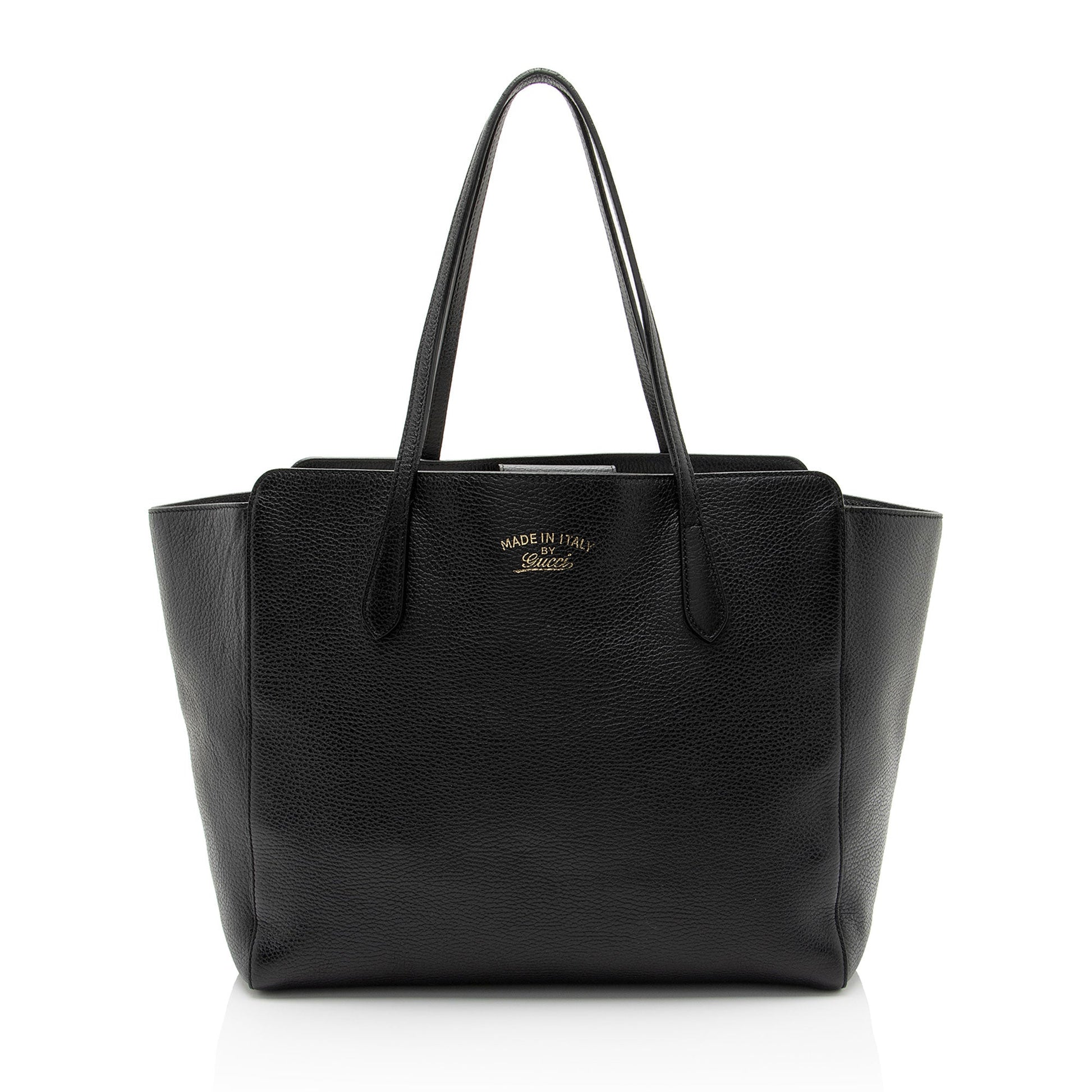 Gucci Swing SHF-b8kgN9 Leather Black Medium Tote Bag