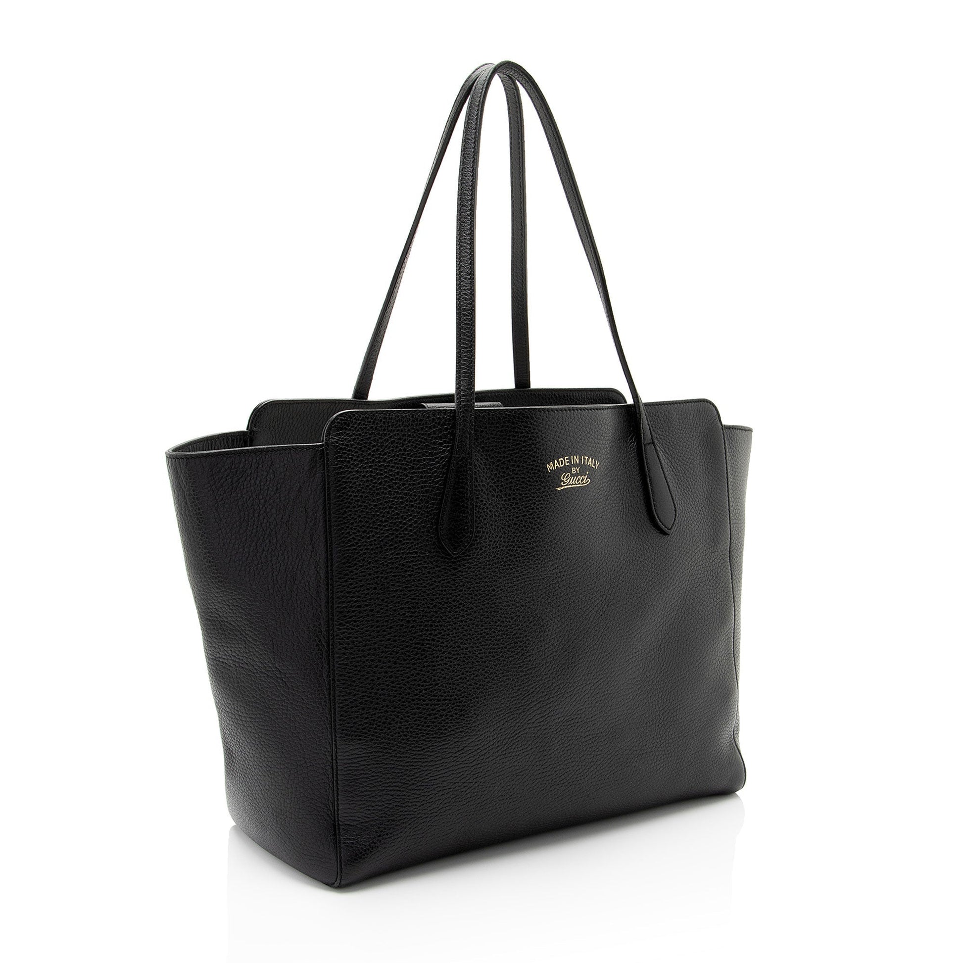 Gucci Swing SHF-b8kgN9 Leather Black Medium Tote Bag