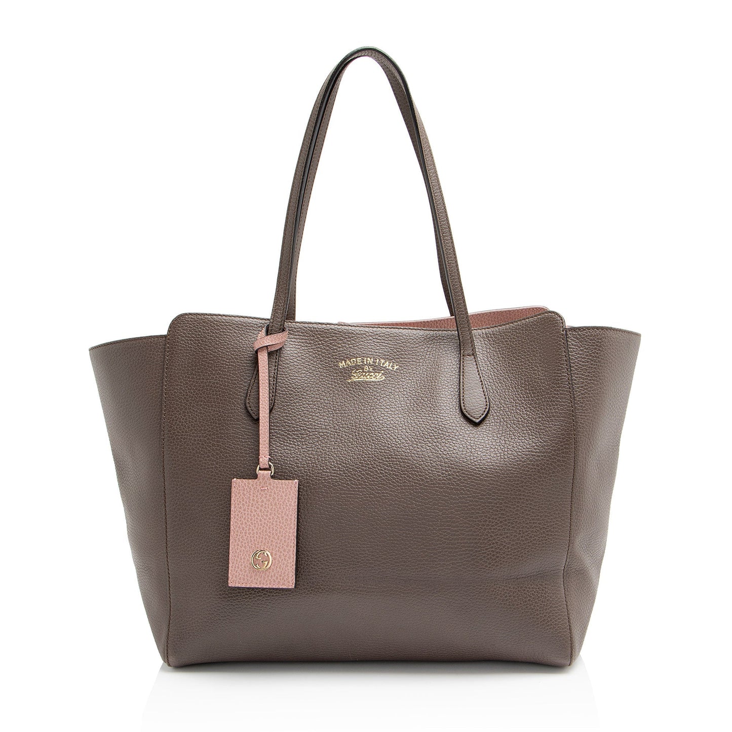 Gucci Swing Leather Pink Medium Tote Bag Shf P5Sw3W