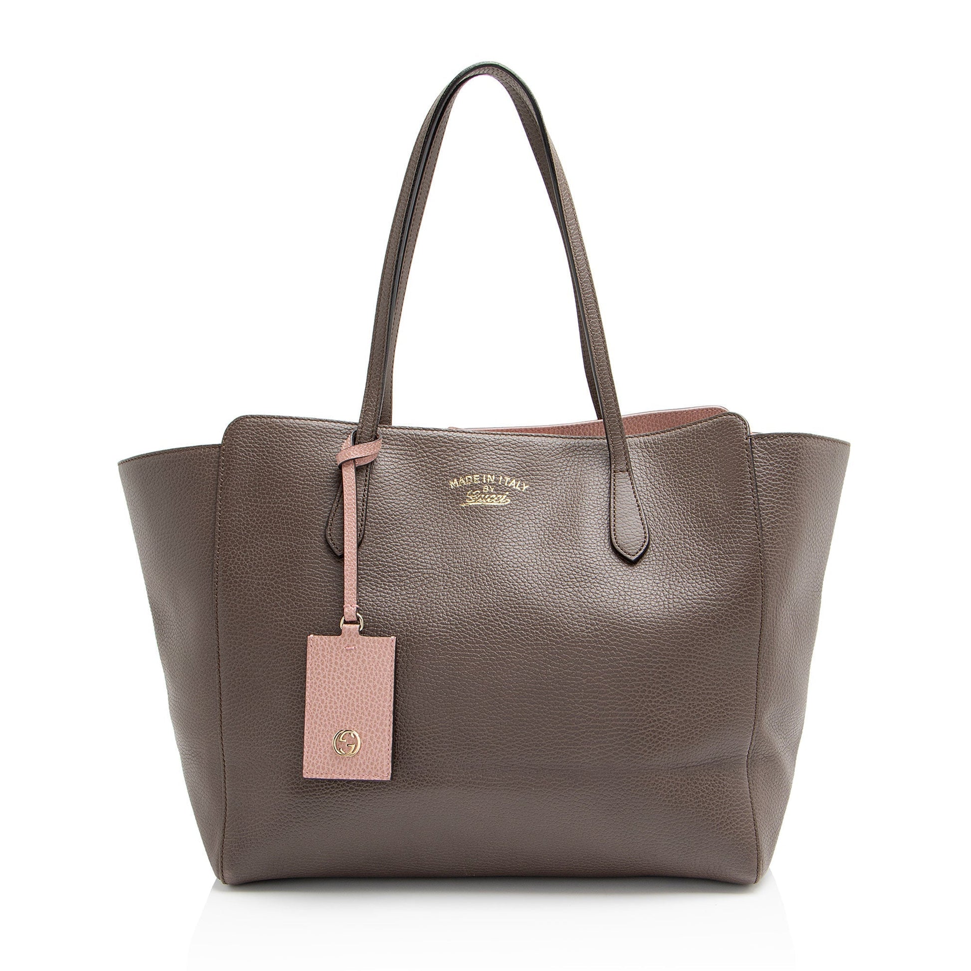 Gucci Swing Leather Pink Medium Tote Bag Shf P5Sw3W