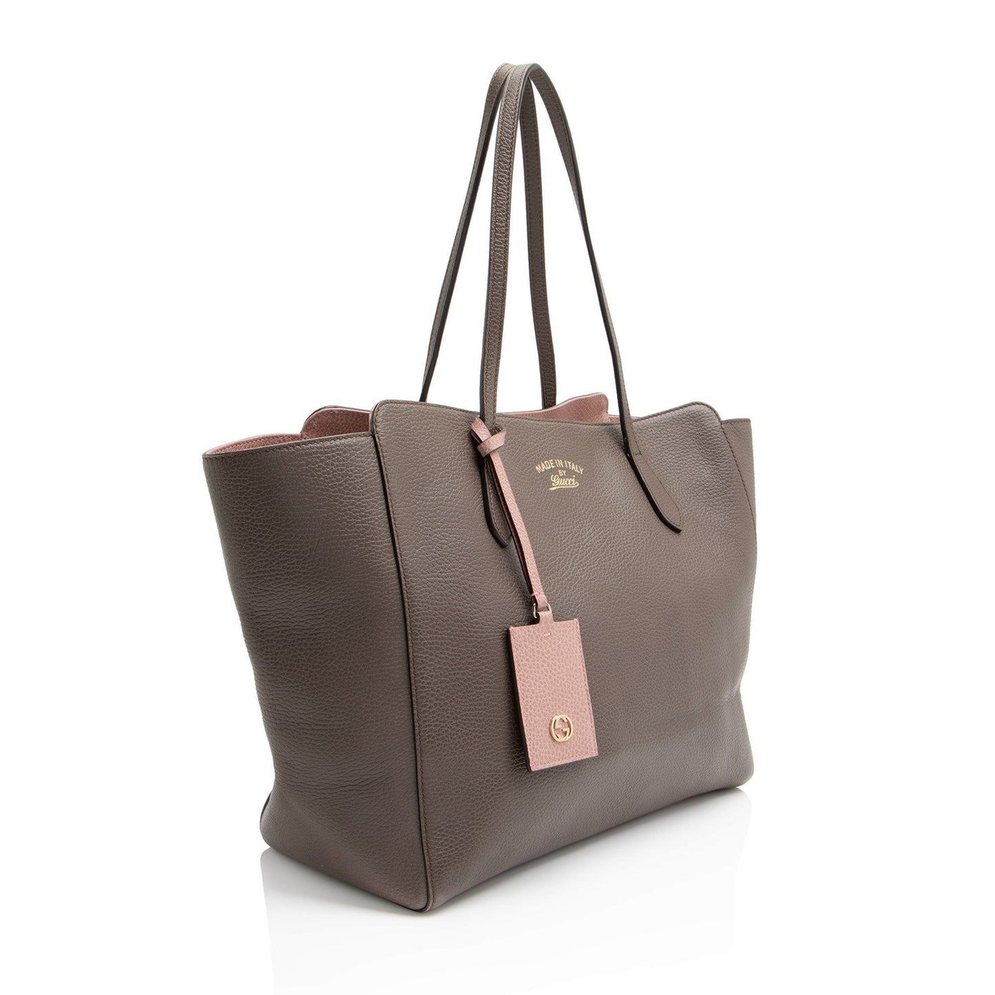 Gucci Swing Leather Pink Medium Tote Bag Shf P5Sw3W