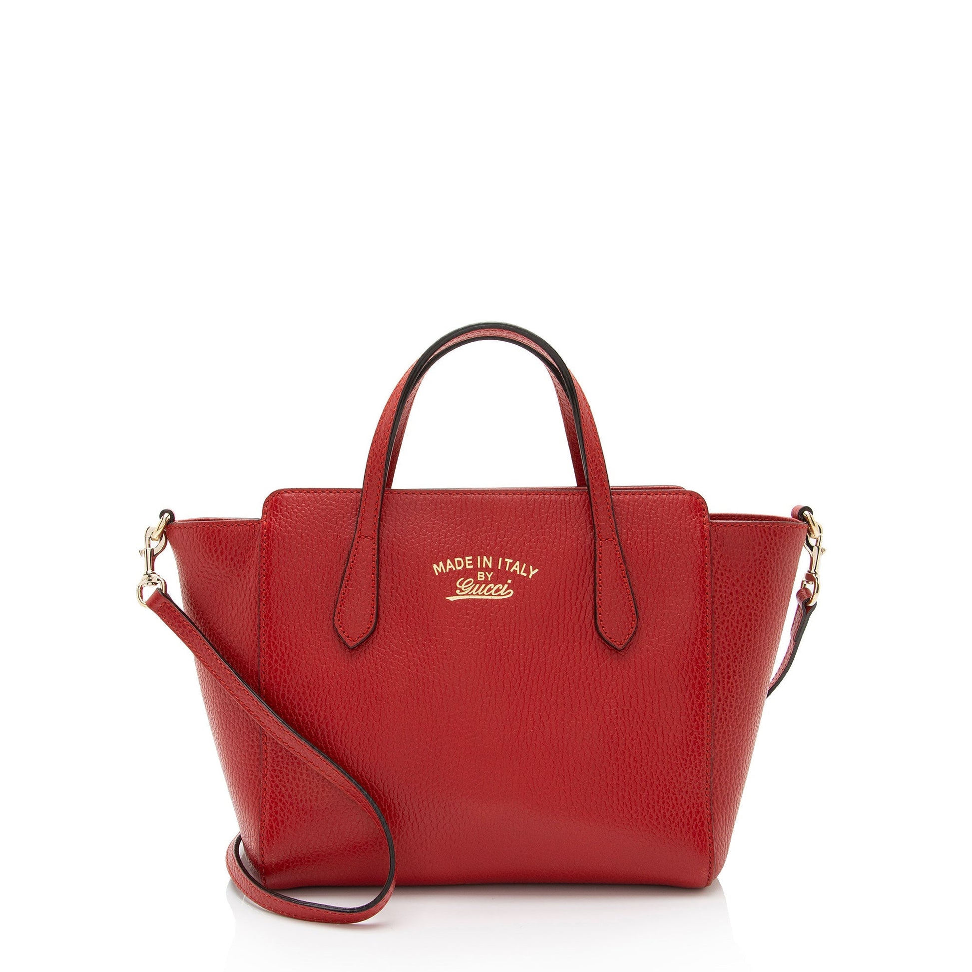 Gucci Swing SHF-Z3RpxJ Leather Red Mini Tote Bag