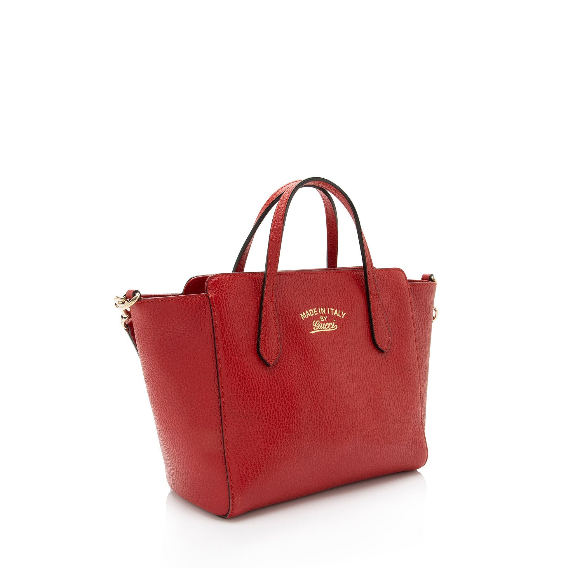 Gucci Swing SHF-Z3RpxJ Leather Red Mini Tote Bag