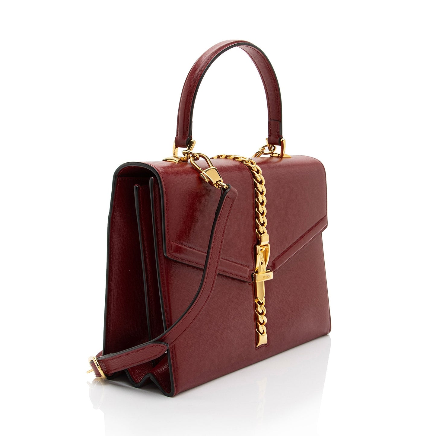 Gucci Sylvie Leather Red Medium Top Handle Satchel Bag