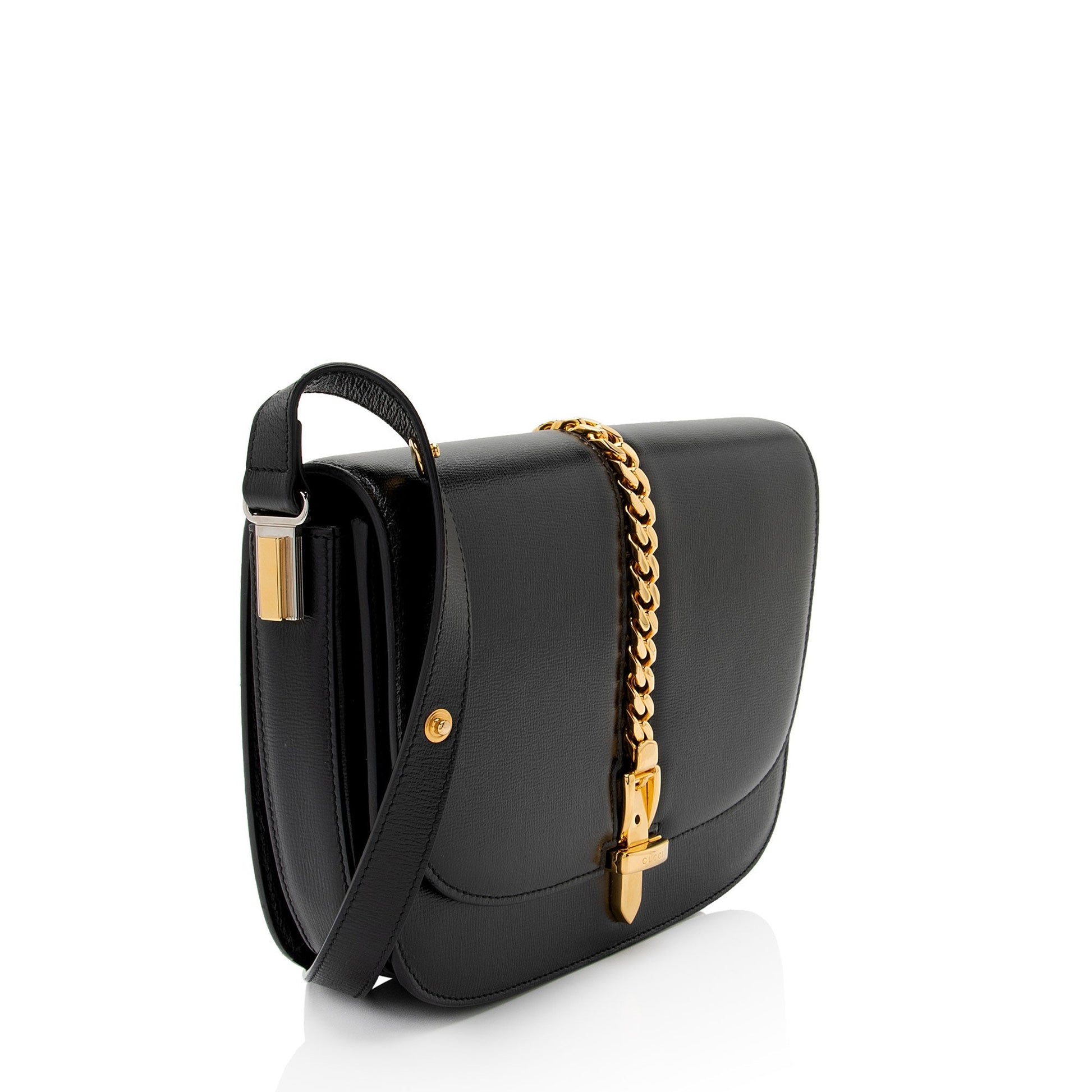Gucci Sylvie SHF-Dygrqc Leather Black Small Shoulder Bag