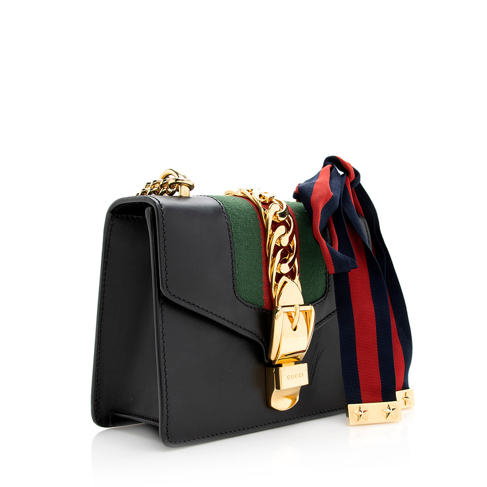 Gucci Sylvie - FINAL SHF Leather Nylon Black Mini Shoulder Bag