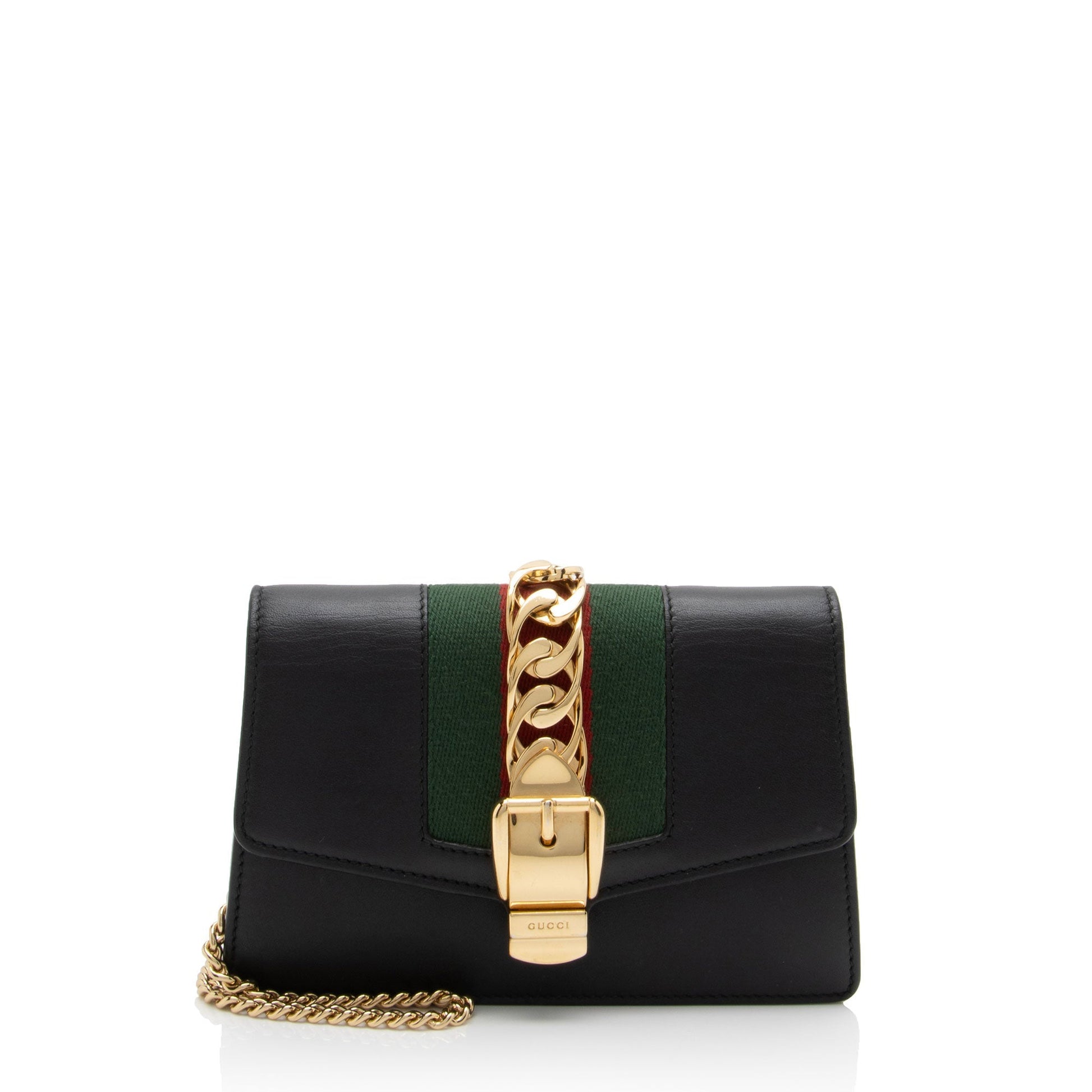 Gucci Sylvie Super SHF-pKo8lR Leather Nylon Black Mini Crossbody Bag