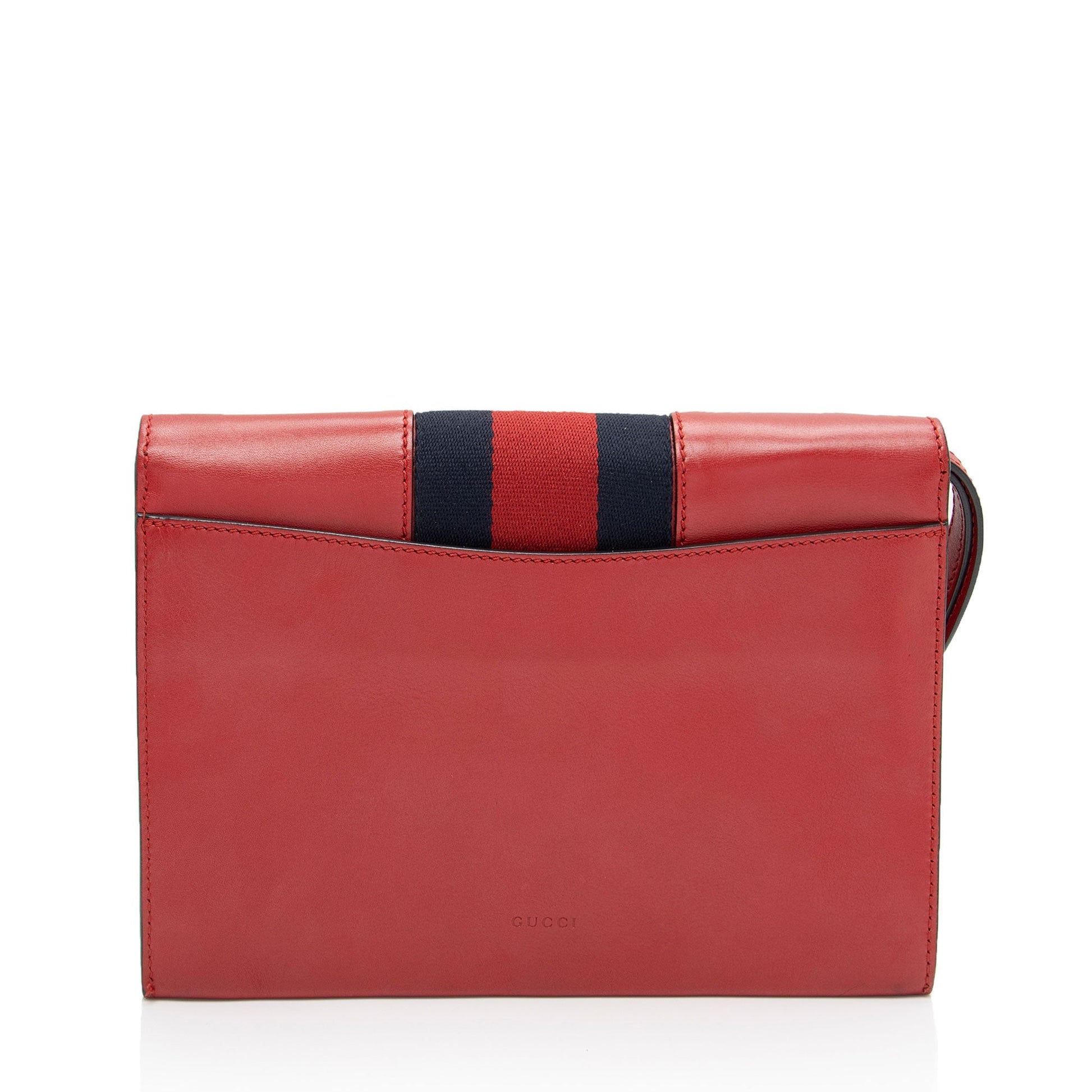 Gucci Sylvie Wristlet SHF-RDJFQ6 Leather Nylon Red Clutch Bag
