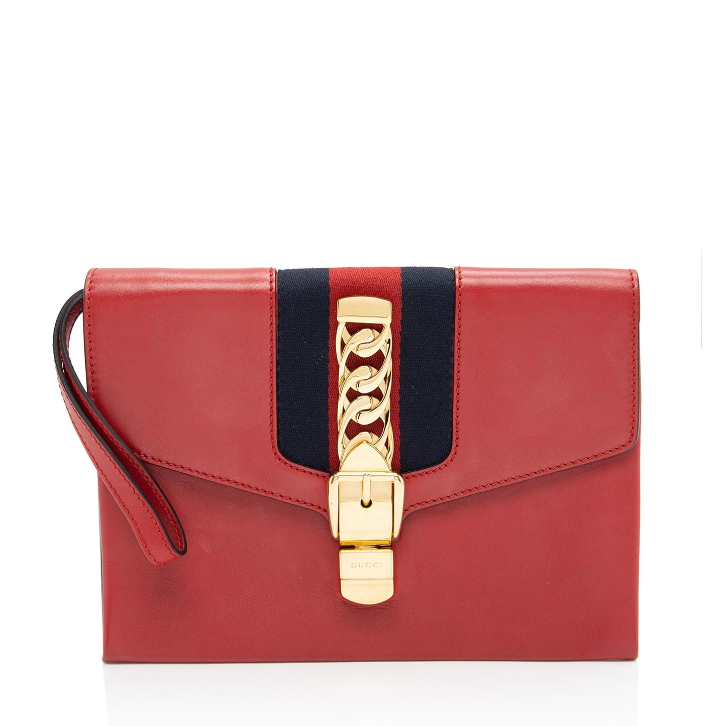 Gucci Sylvie Wristlet SHF-RDJFQ6 Leather Nylon Red Clutch Bag