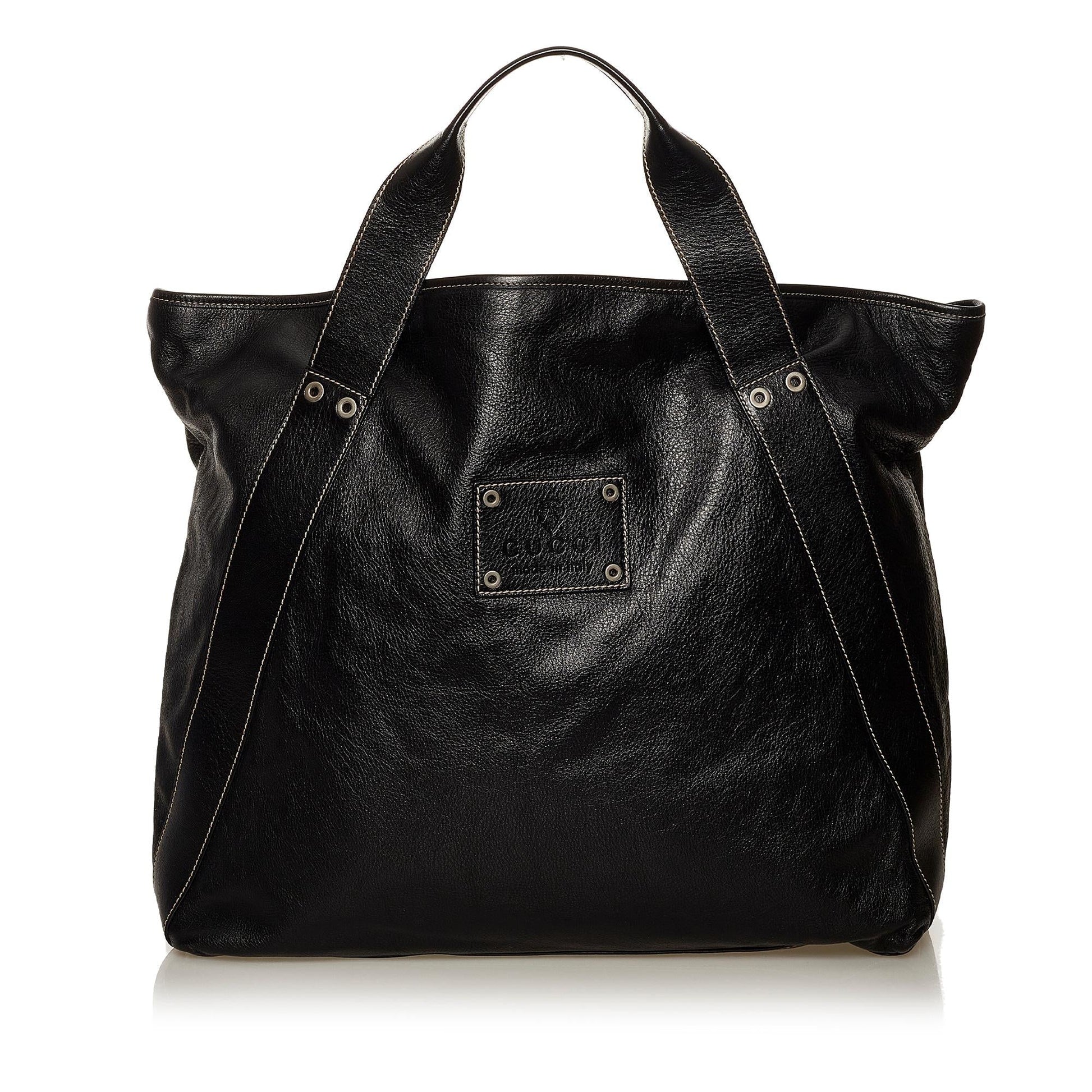 Gucci SHG Leather Calf Black Tote Bag Bag Shg