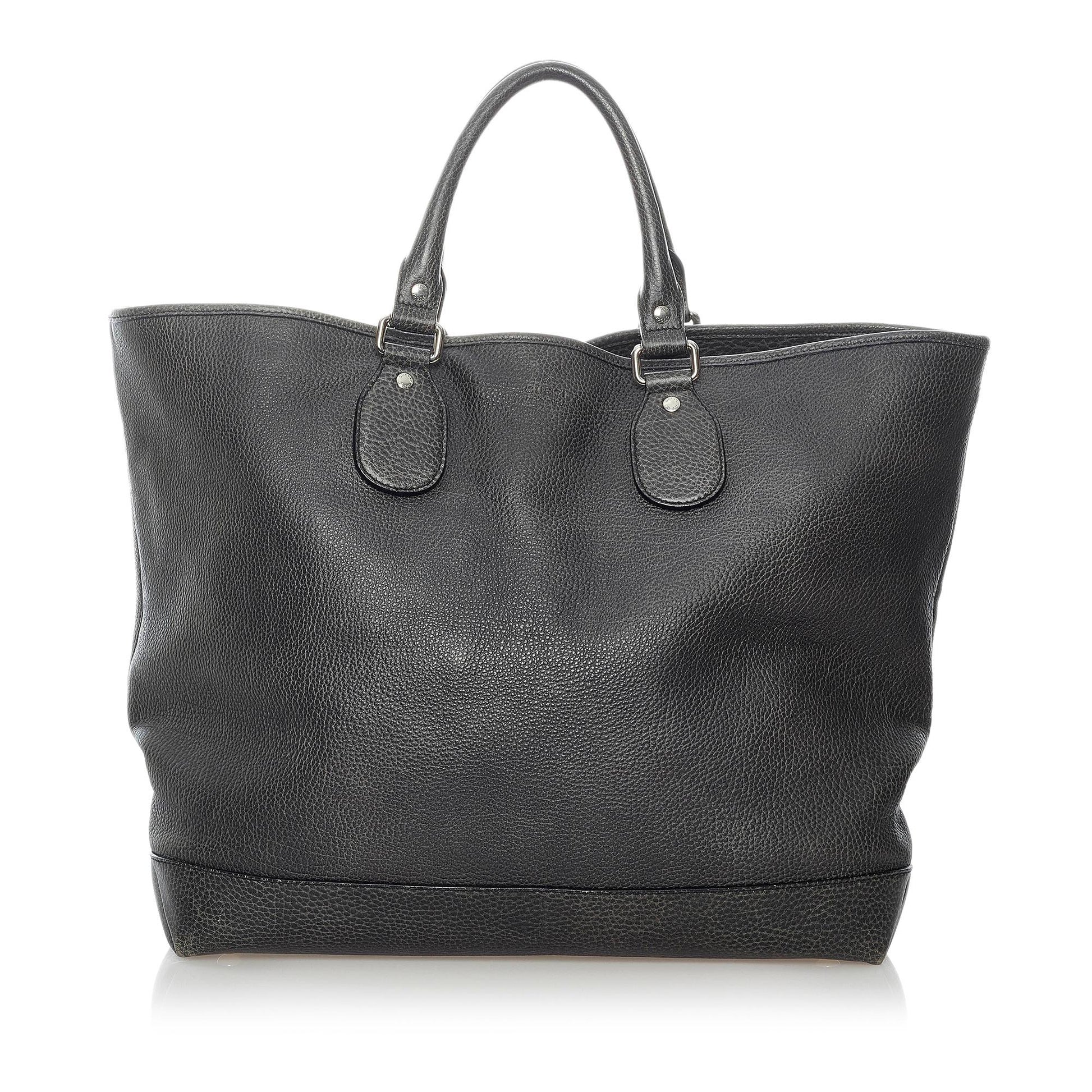 Gucci SHG Leather Calf Black Tote Bag 4