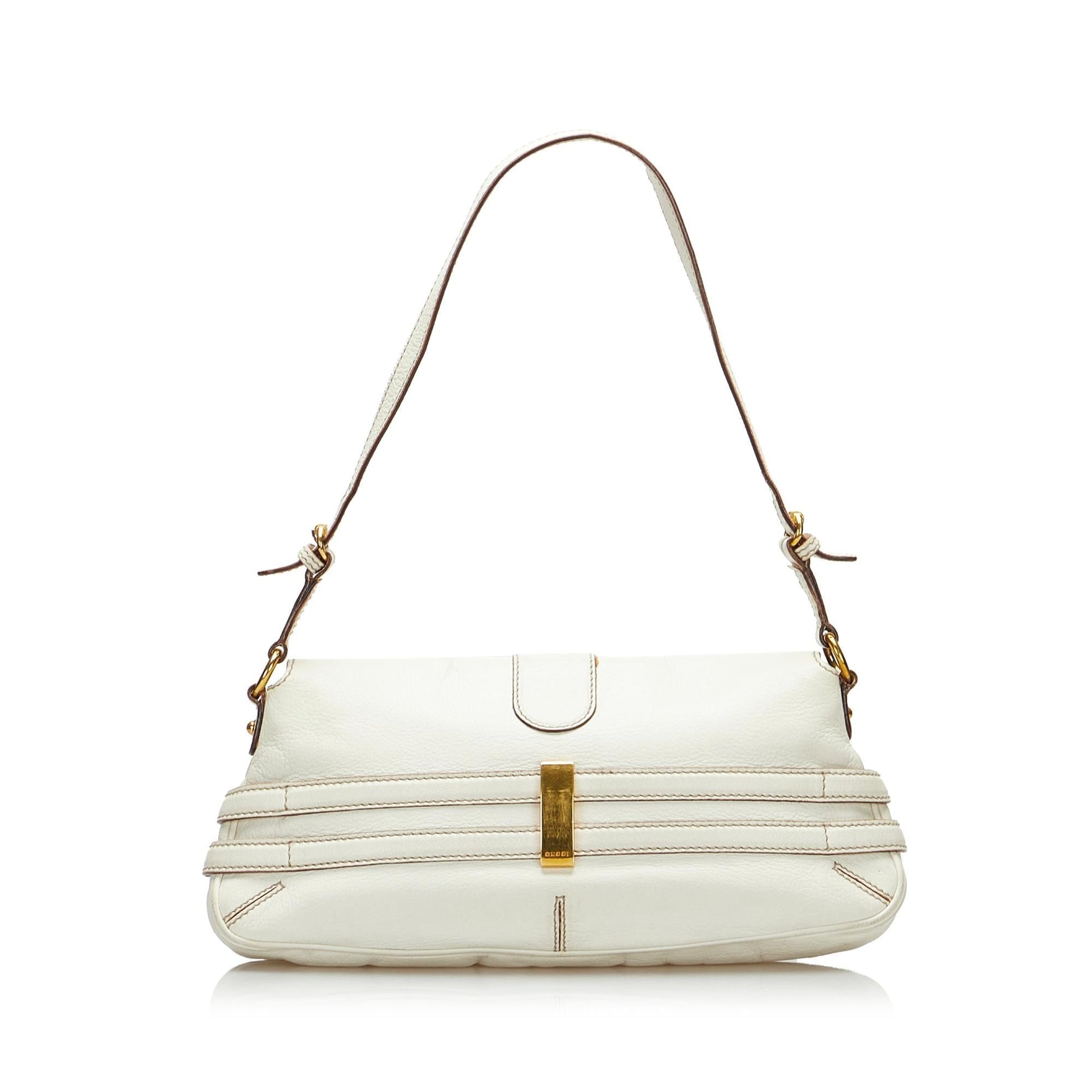 Gucci Wave Baguette SHG-xT6Xnx Leather Calf White Handbag