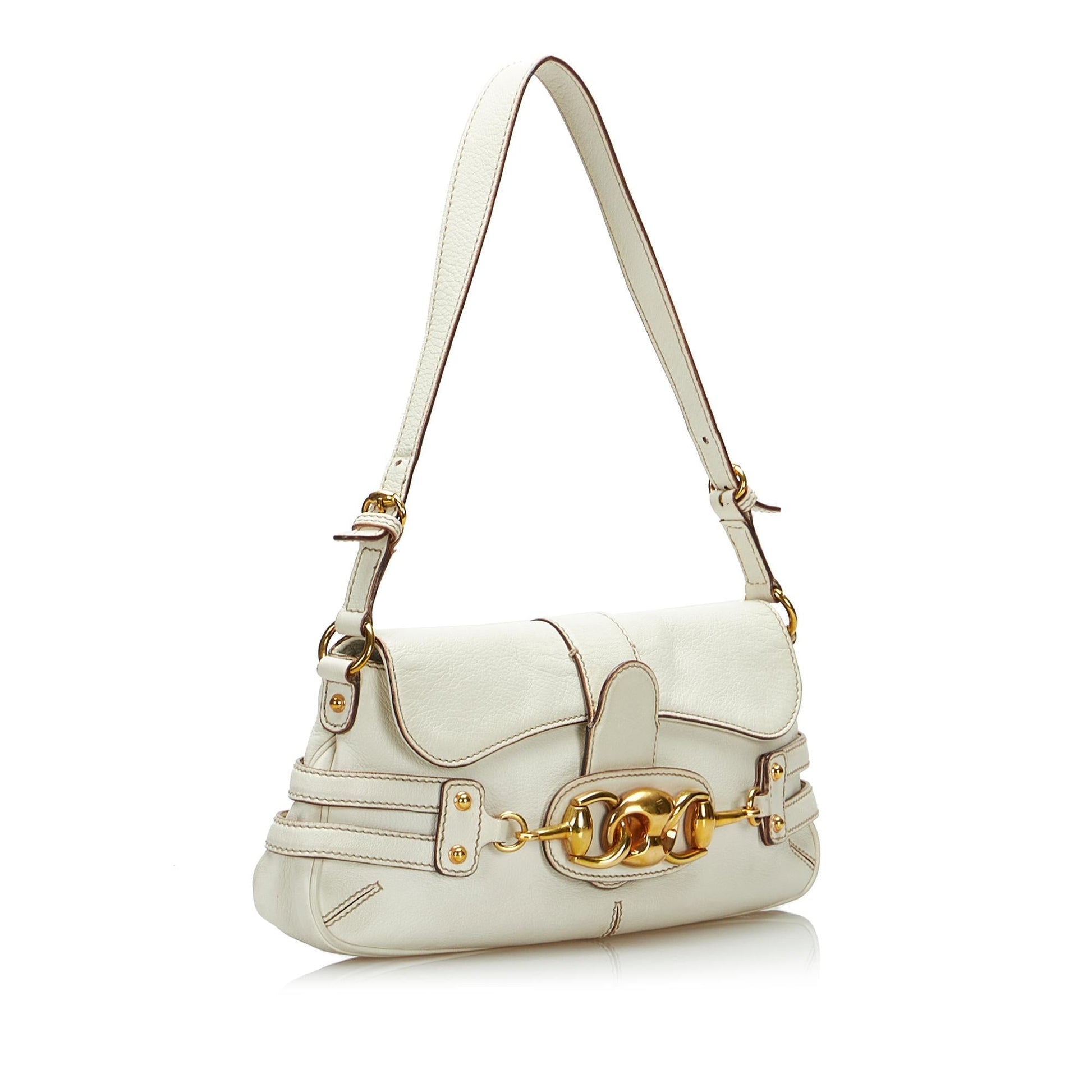 Gucci Wave Baguette SHG-xT6Xnx Leather Calf White Handbag