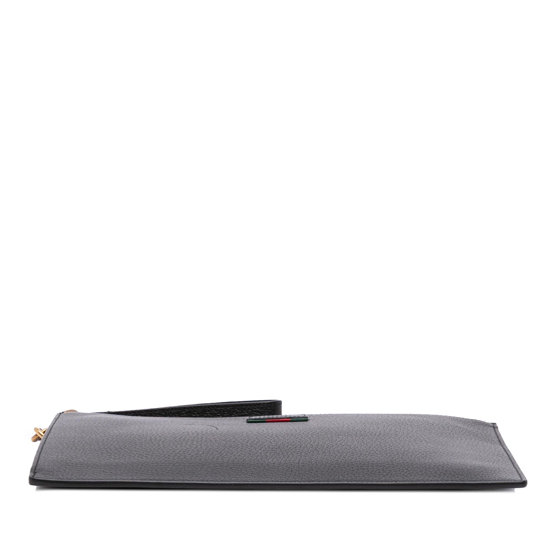Gucci Web Agora Leather Clutch Bag